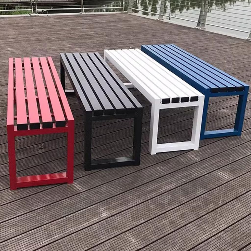 Patio Furniture Bench Park Chairs Outdoor Benches Stadium Benches Iron Chairs Benches Shopping Mall Leisure Benches Garden Outdoor Bench(Color:D)