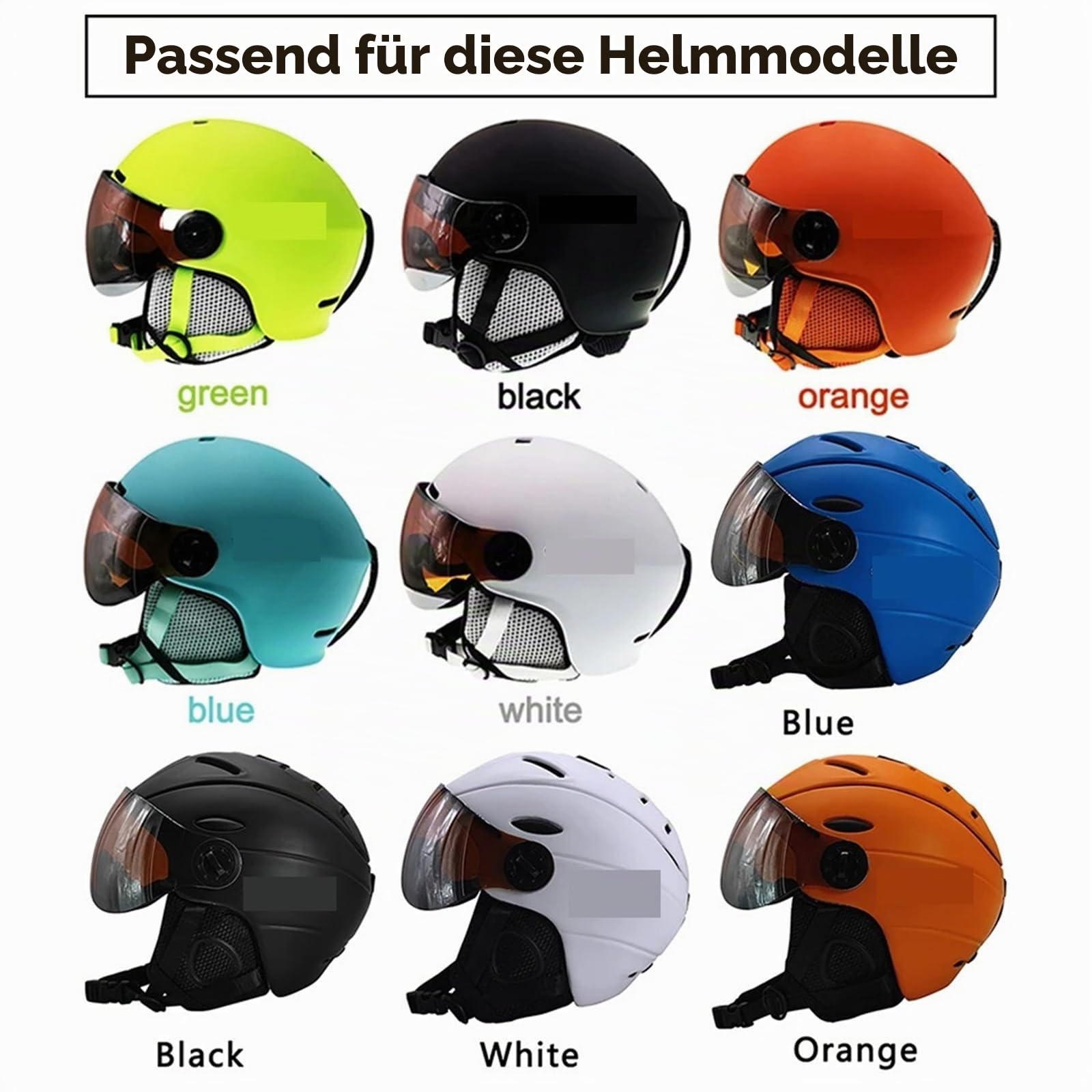 Helm Visier Helmlinse Gesichtsschutz Visier Outdoor-Skiausrüstung Zubehör Skihelm Visier Ersatzlinse UV-Schutz Helmvisier Motorrad(Transparent Lens)