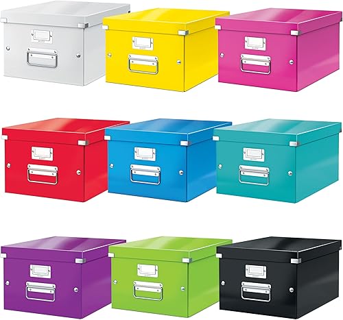 Vista 32 de Leitz Caja de almacenamiento A5, rango de clic y tienda 60430001 - Caja de almacenamiento pequeña, blanca A5 Azul (Ice Blue)