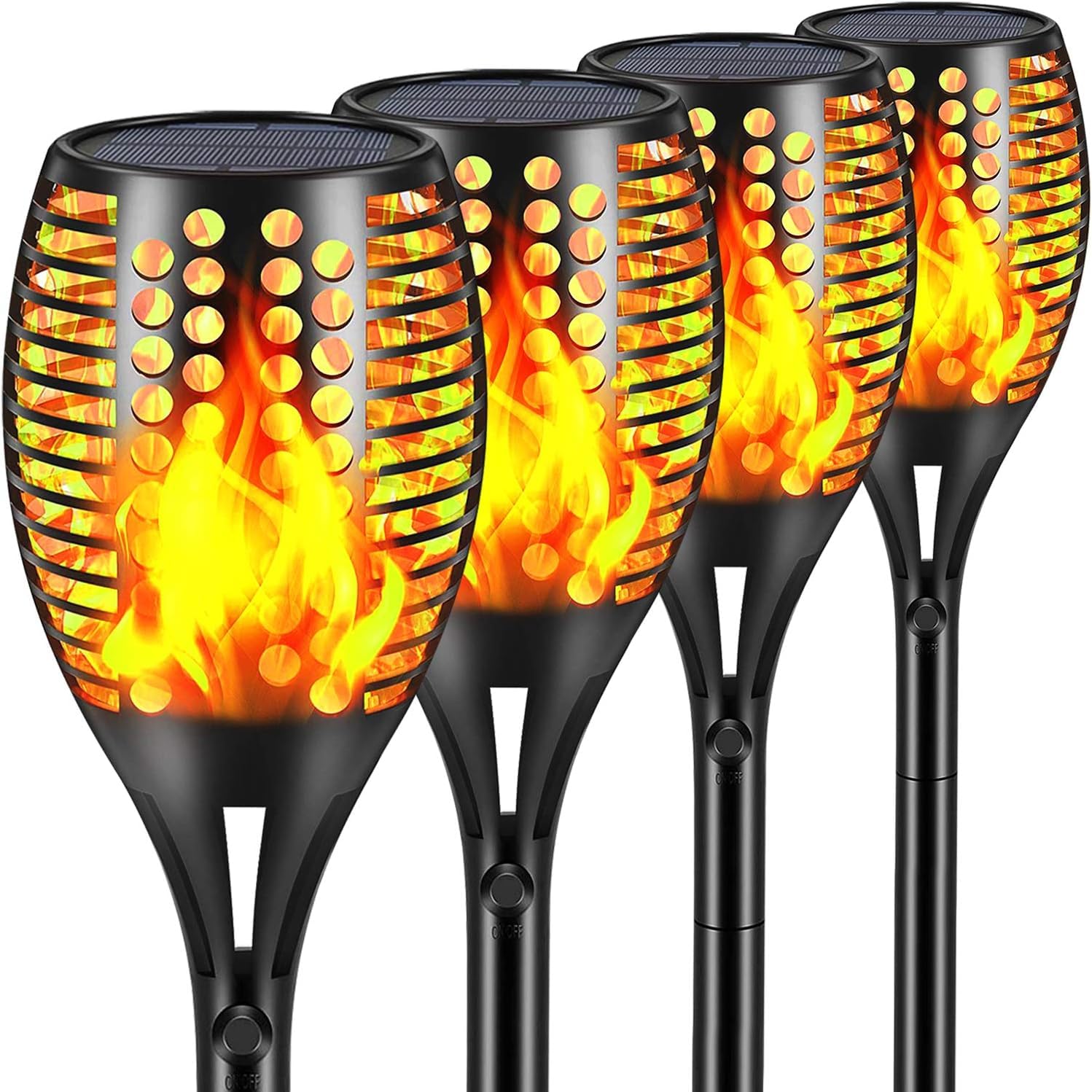 GolWof Plastic 4 Pack 33 Led Mashaal Solar Torch Light With Flickering Flame,Upgraded Solar Torch For Garden Decorations,Waterproof Solar Outdoor Lights For Party Yard Patio Outside Diwali Decoration (B0CRDZS19H) Amazon Price History, Amazon Price Tracker