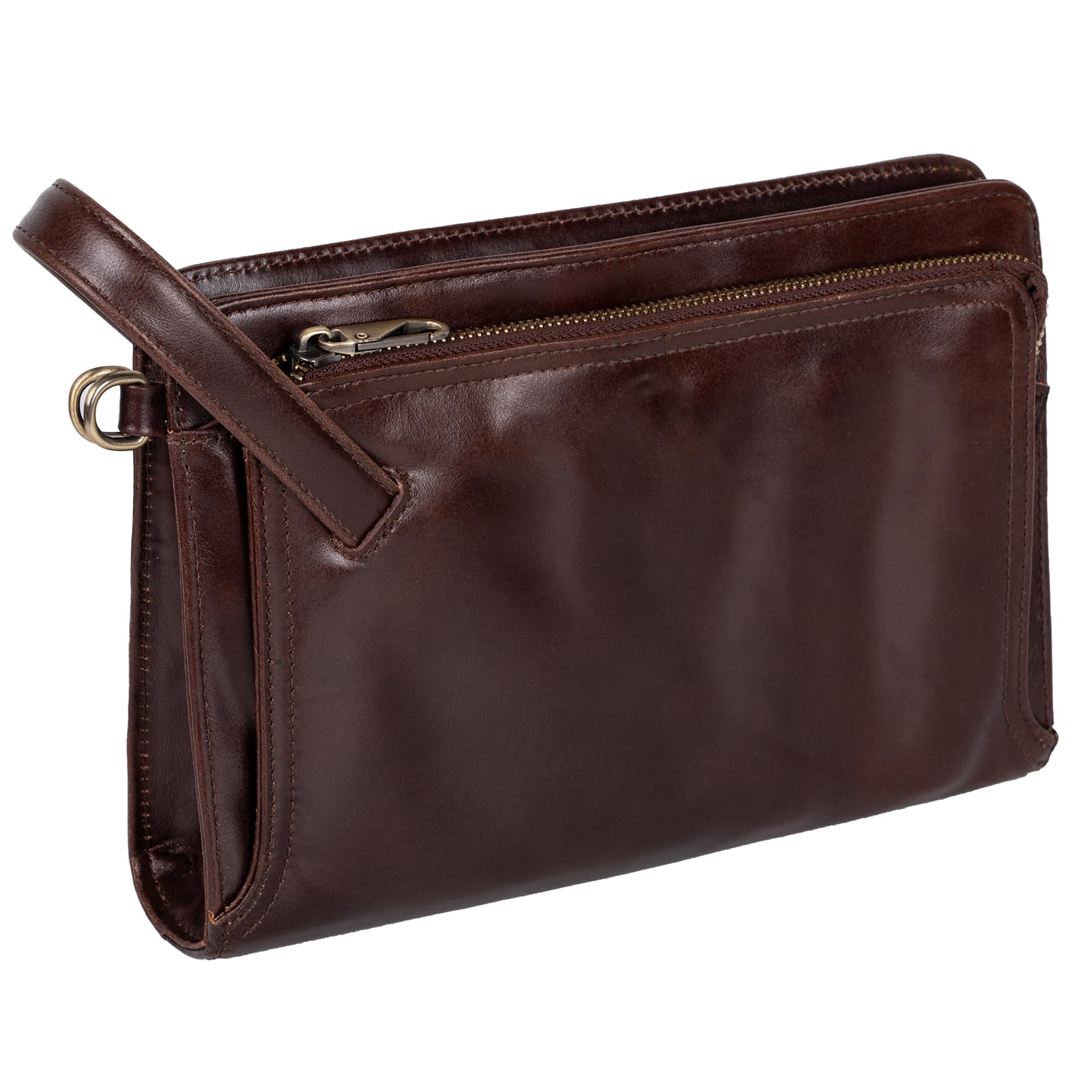 Ariscobull - Leather Clutch for Men - Wrist Bag - Men's wallets - Wrist Bag - 10.3x6.8INCH - Includes dustproof gift bag