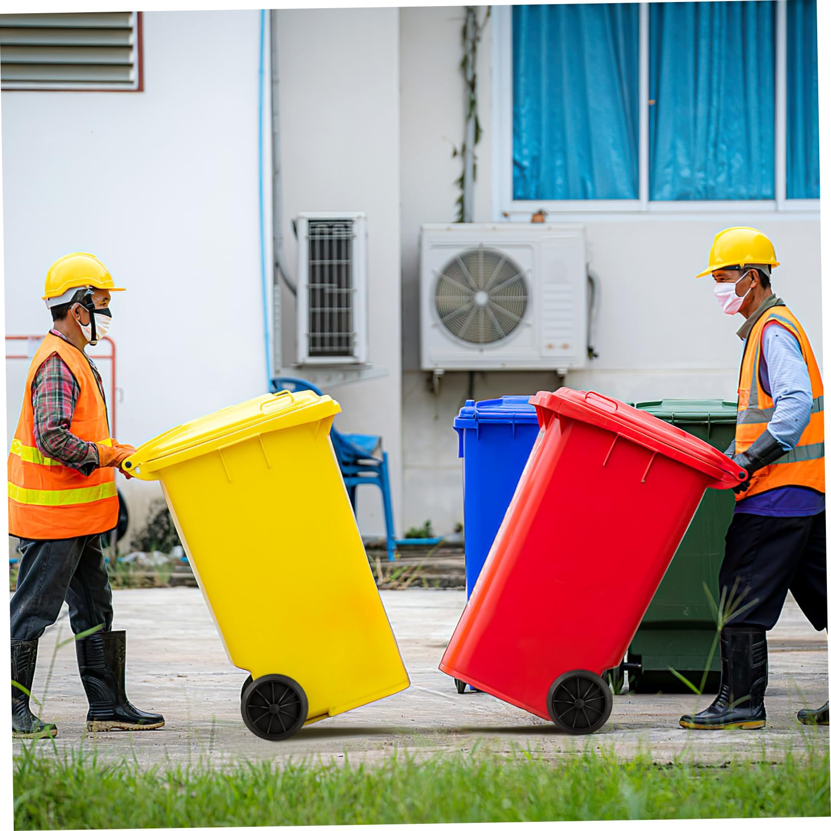 LIFKOME Ruote di Ricambio in Plastica Nere per Bidoni della Spazzatura con Asse Cavo, Facili da Installare e Manovrare, per Uffici e Scuole