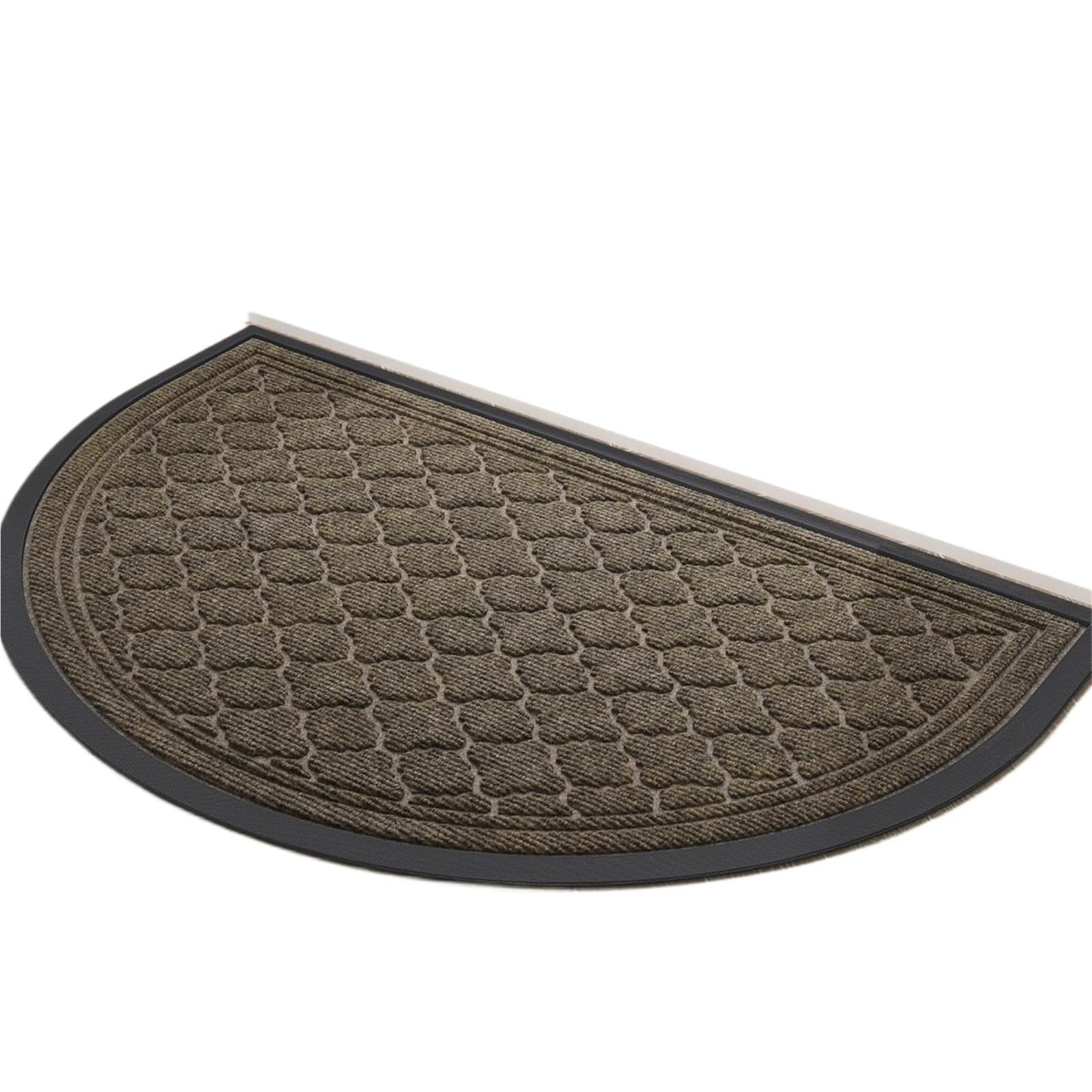 Paillasson Demi Lune Tapis de Porte Demi-Lune for l'extérieur, paillasson Absorbant, Lavable, Robuste, intérieur, antidérapant, en Caoutchouc(Brown,43.3x75cm)