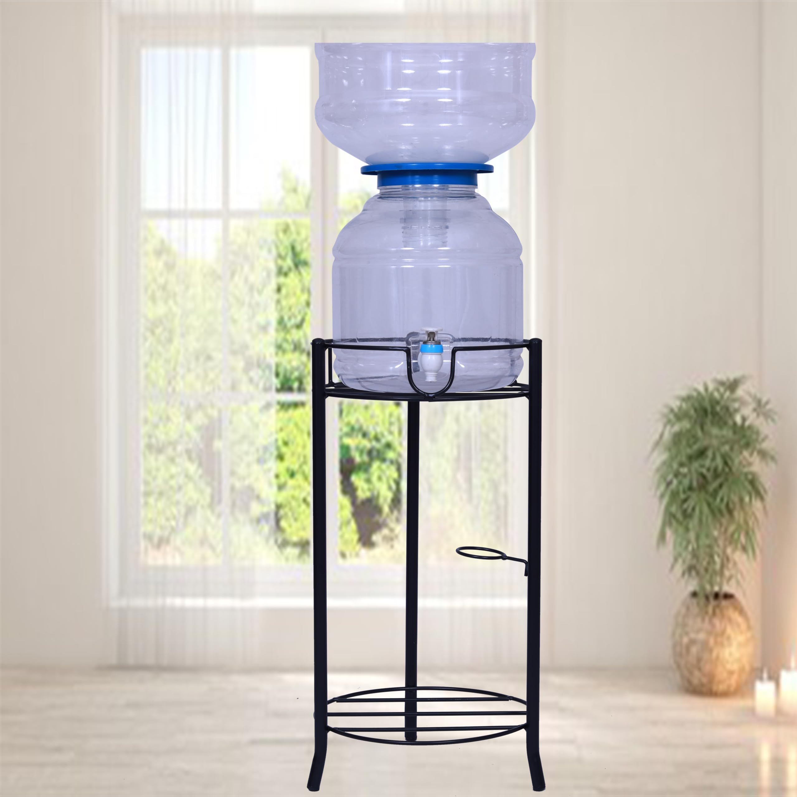 D&V ENGINEERING - Creative in innovation Metal Water Dispenser/Can/Pot/20 Liter Bottle Holder/Stand For Home & Kitchen, Office, School, Hospitals. (Ring Dia 27 Cm, Height- 53 Cm, Black). (B07D6TXSV7) Amazon Price History, Amazon Price Tracker