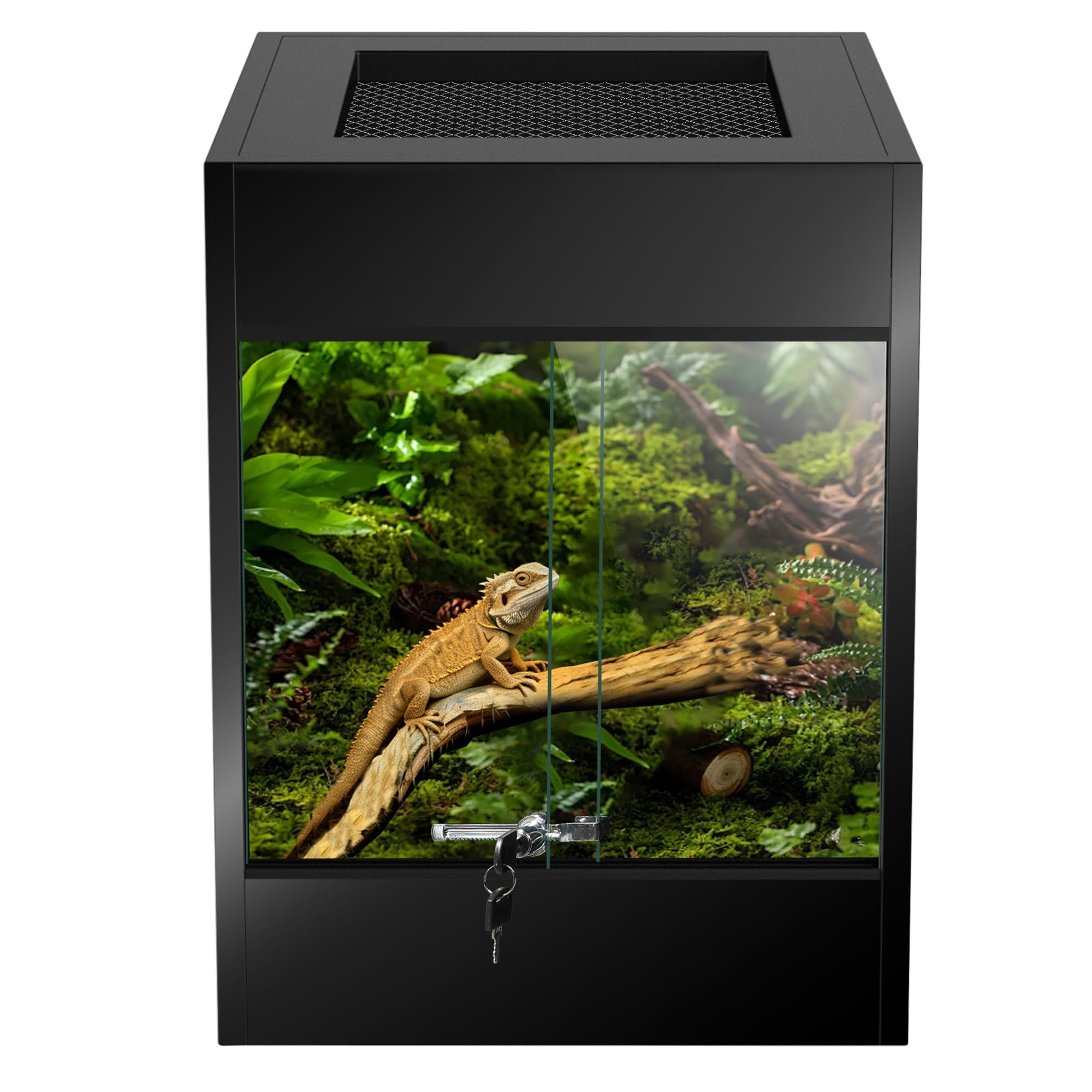 Terrarium PVC anti évasion à ouverture frontale pour python et reptiles