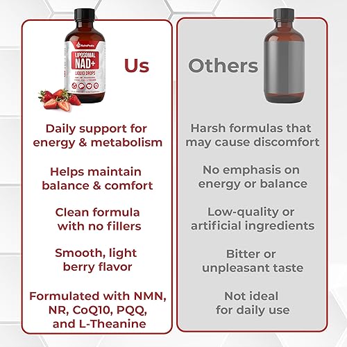 Miniatura 8 de Suplemento líquido NAD - Suplemento NAD 1000 mg, suplementos de resveratrol de ribósido de nicotinamida NAD con PQQ, palitos de sabor a bayas NAD+