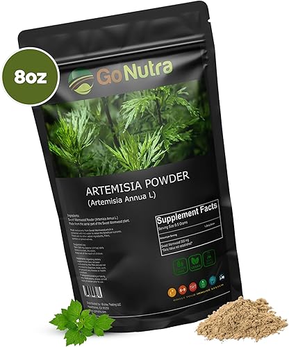 Miniatura 7 de Go Nutra Polvo de ajenjo dulce (Artemisia annua) | Artemisinina natural | Apoya la salud digestiva, la energía y los antioxidantes | Té de hierbas y