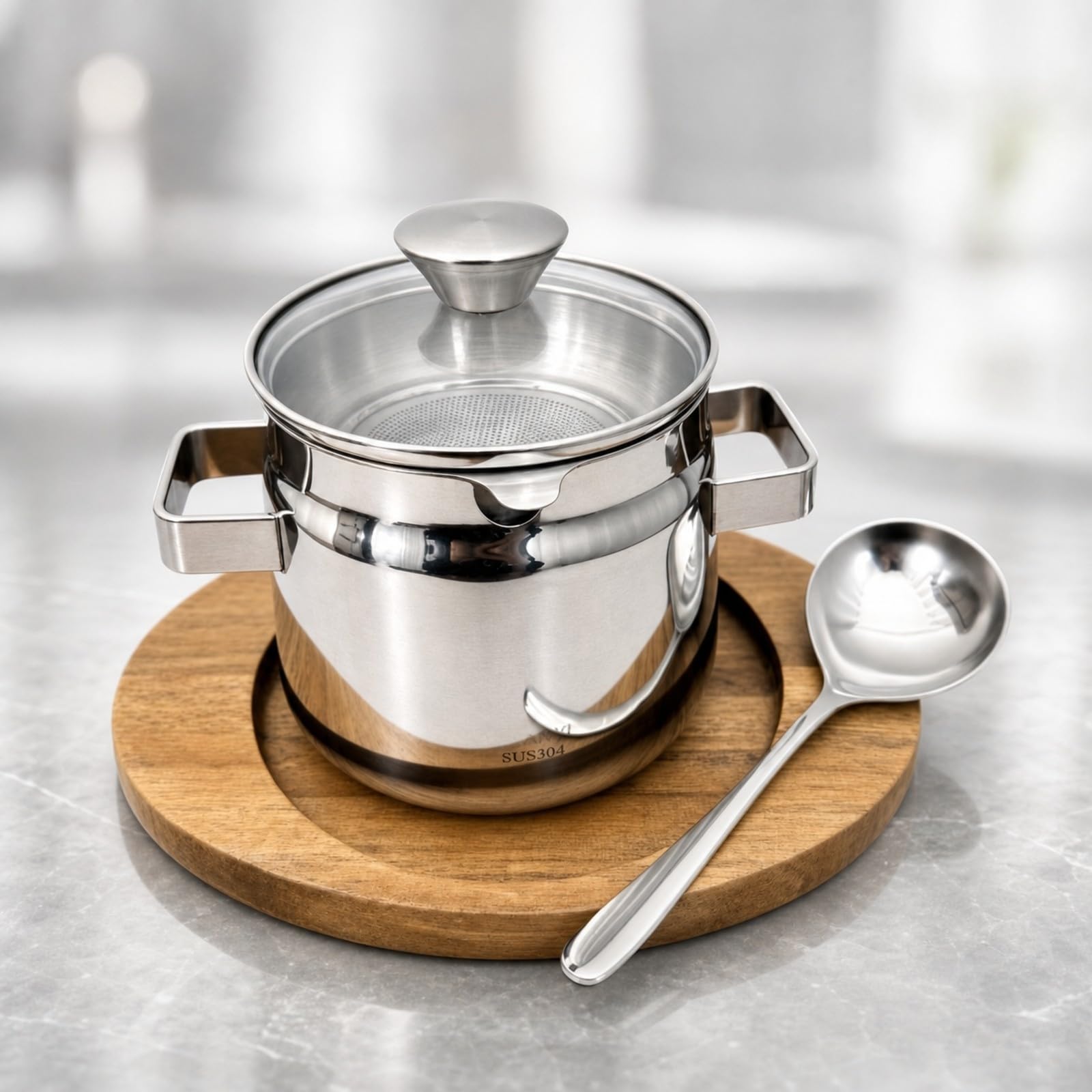 Vaso Filtro Olio Ergonomico Compatto per, Fritture, 1,8L