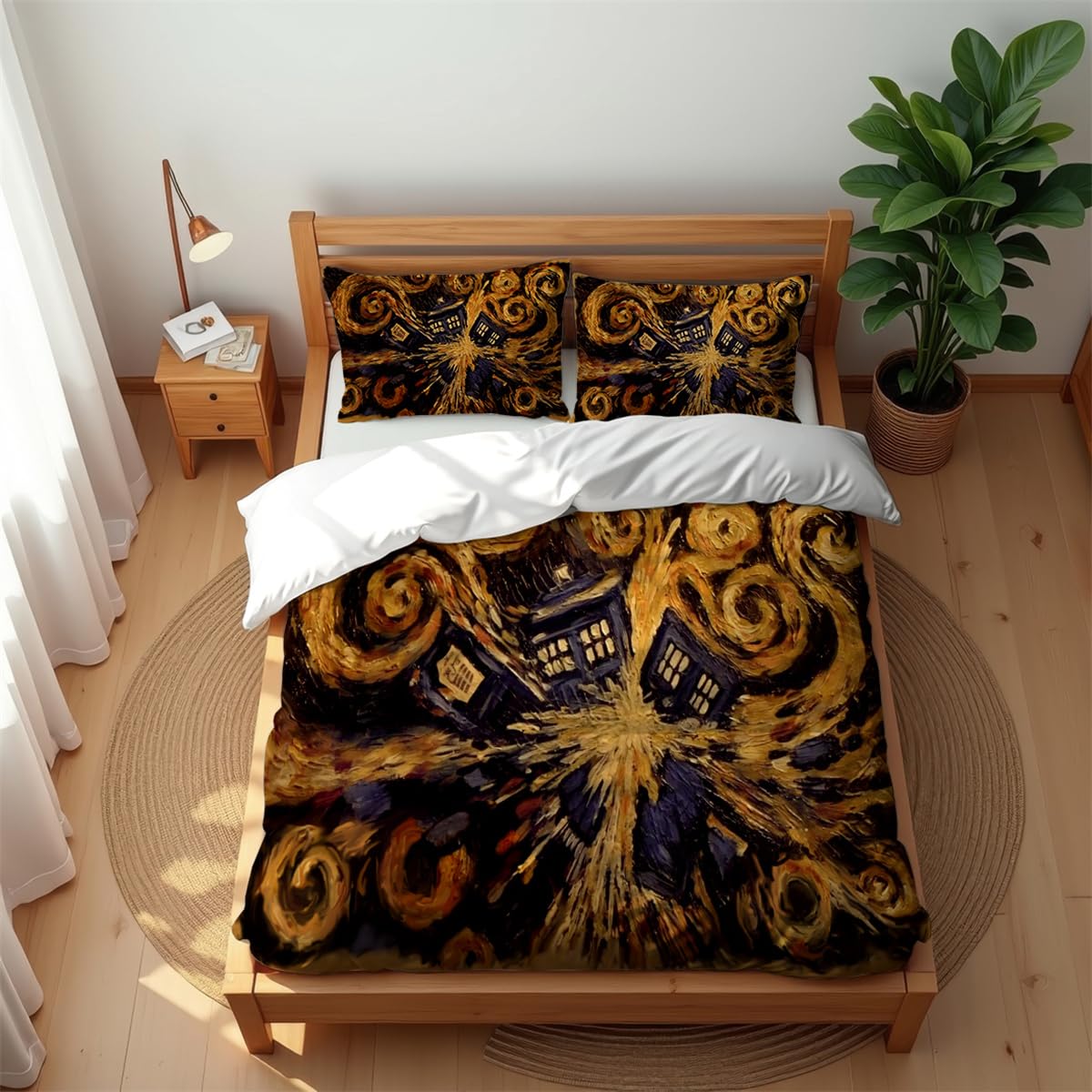 Premium Hotel Style Bedding Set Doctor 3PCS Soft Cotton Rich Quilt Cover for All Seasons (DW 04,200x200cm(Double))