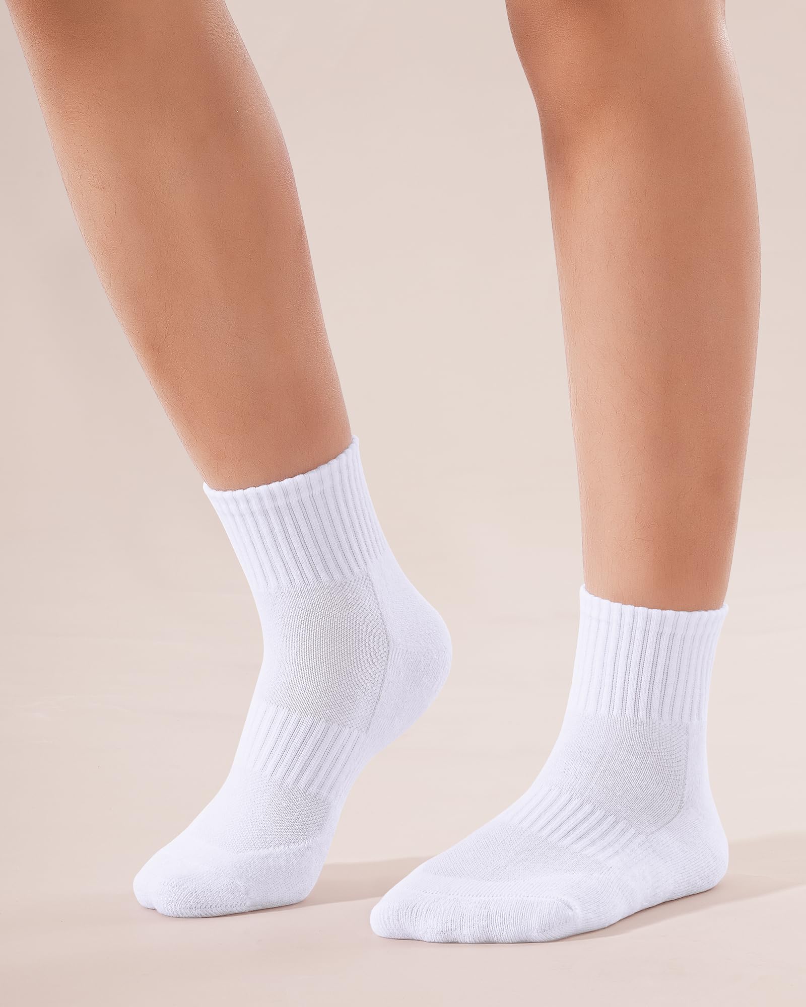 BOOPH 6 pares de calcetines de tobillo de corte bajo para niños y niñas, calcetines deportivos acolchados para correr, 4 a 14 años