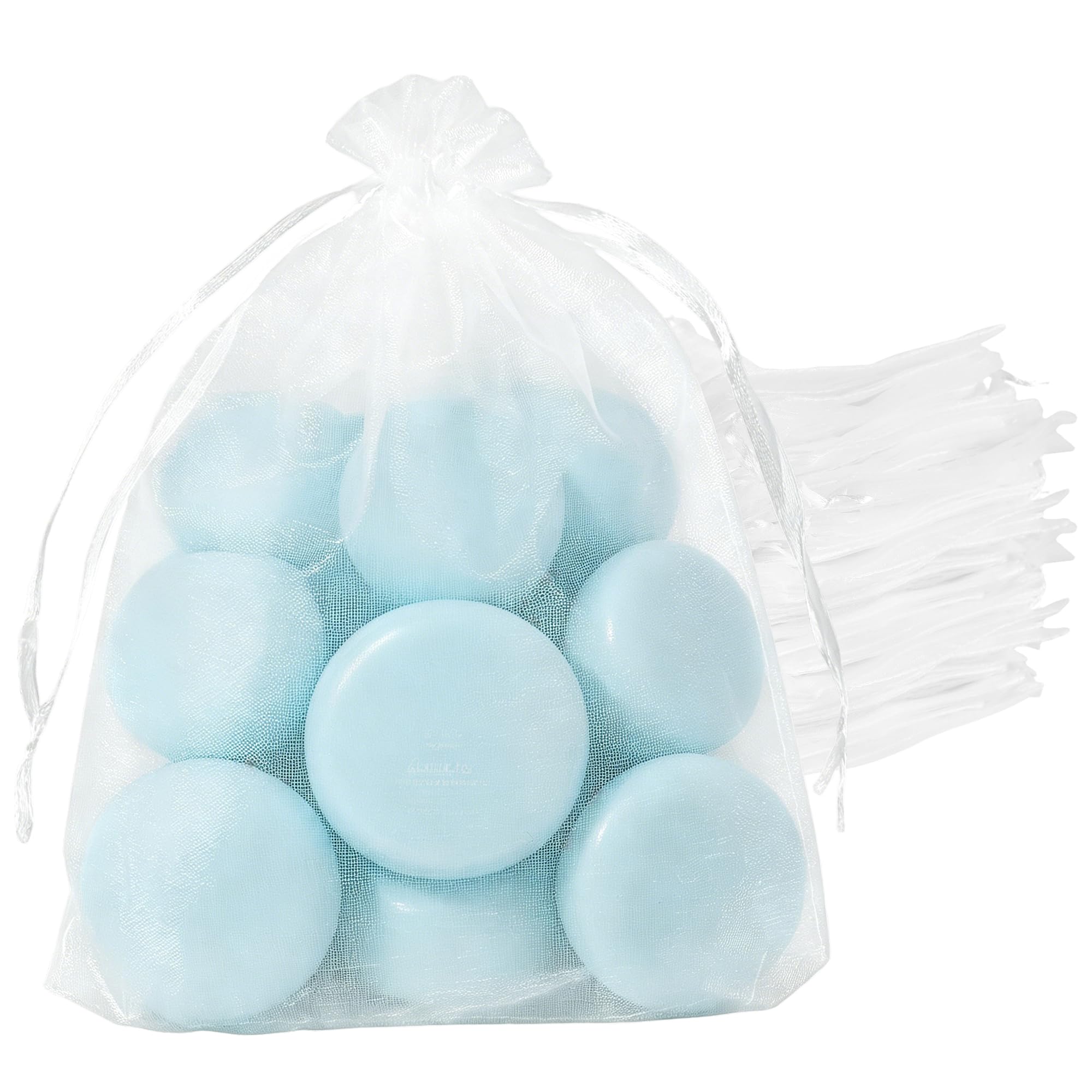 MOUYAT 150PCS White Organza Bags, 15x20cm Organza Gift Pouches with Drawstring, Favour Gift Bags for Wedding Party Christmas Birthday Favors