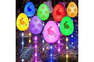 Upgraded 8-Pack Solar Easter Egg Stake Lights