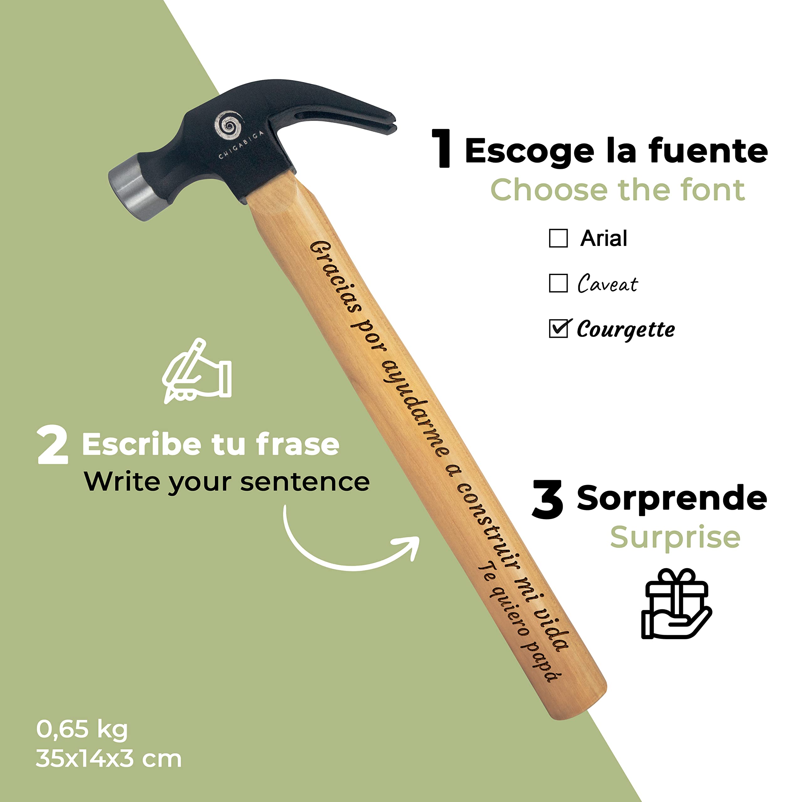 Martillo personalizado Regalos originales para hombre navidad dia del padre e hijo cumpleaños de papa abuelos novio