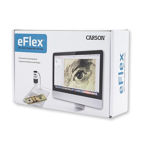 Miniatura 3 de Carson eFlex 75x300x ampliación efectiva (sobre la base de un 21" monitor) con luz LED microscopio digital USB (con soporte flexible y base (mm-840)