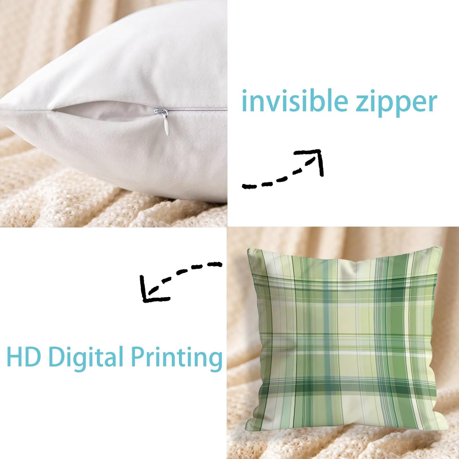 Fundas Cojines 80x80cm Juego de 2, Esmeralda geometría Patrón Fundas de Cojines Exterior Impermeable in Terciopelo, con Cremallera Invisible, Funda Cojin Sofa para Decoración Hogar Dormitorio t9n-308