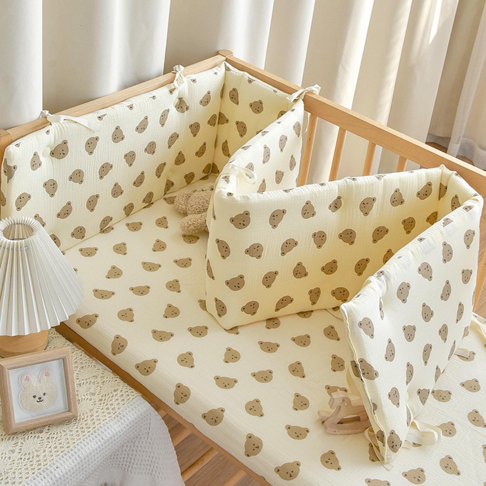 PTKG Bettschutz Kinderbett Umrandung,Kinderbett Randpolsterung,StoßFester Schutzgitter,Superdicker Antikollisions Teppich fürs Bett,Kopfschutz für Wickeltisch,D11,120 * 28cm