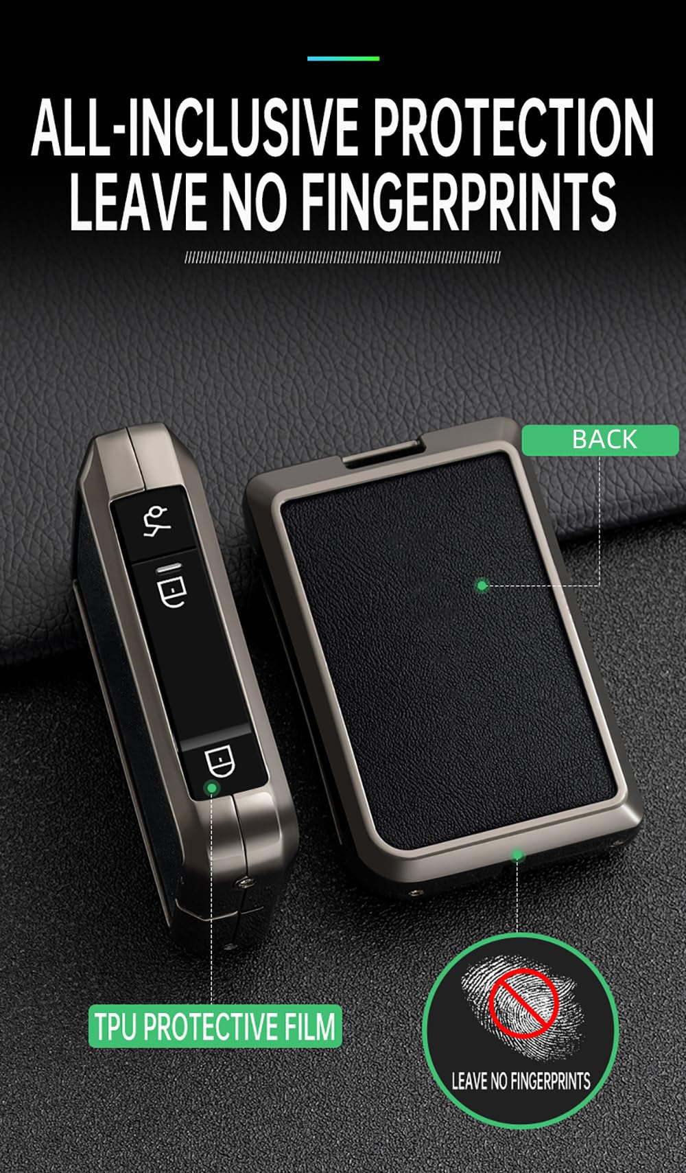 ontto Smart sleutelhoes geschikt voor LYNK&CO Lynk Co 01 02 03 05 06 09 autosleutel hoes leer sleuteletui beschermhoes sleutelhanger 3 toetsen sleutel etui cover blauw