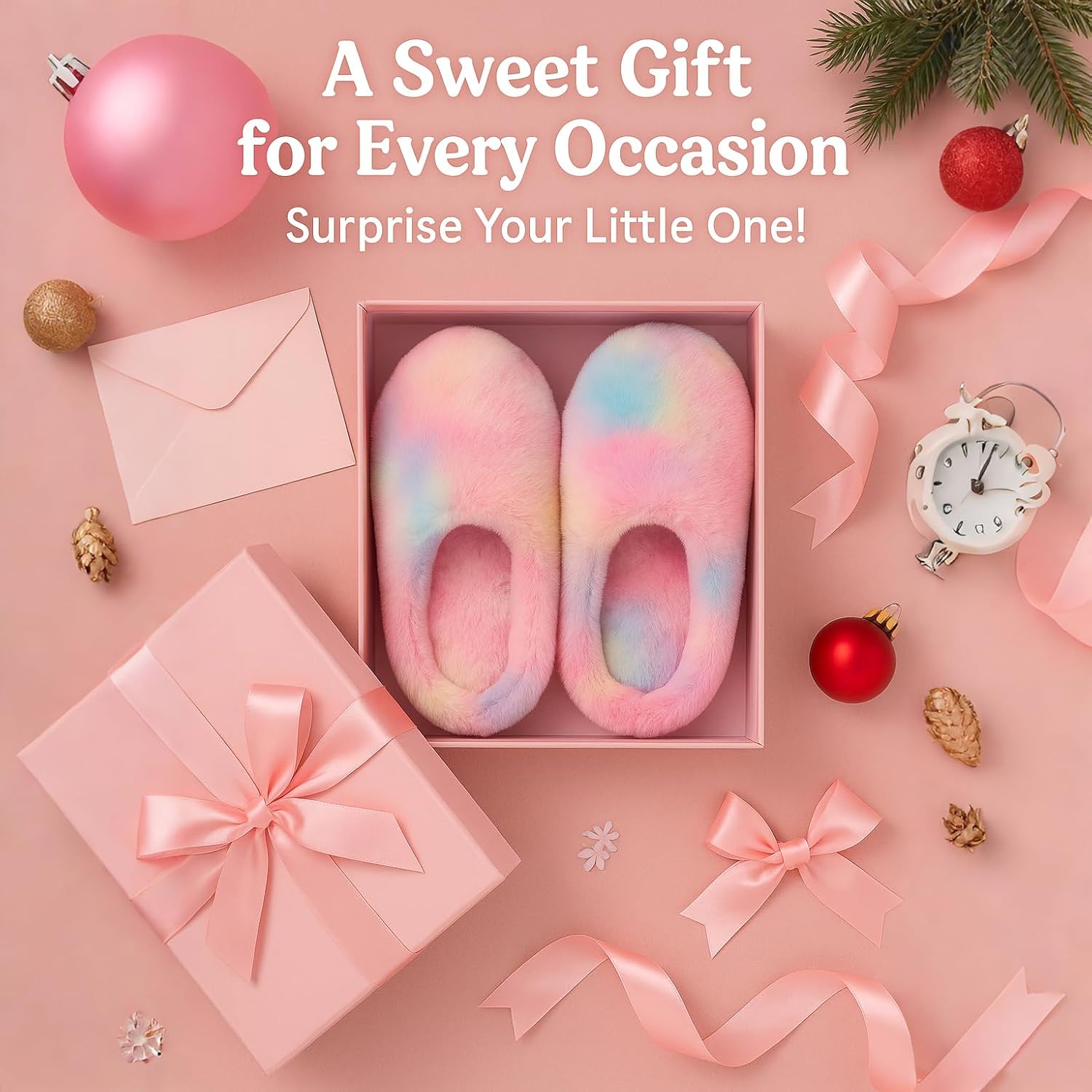 Girls Plush Faux Fur Slip on House Slippers Clog with Memory Foam - Bedroom Slippers Outdoor Indoor Faux Fur Lined - Image 5