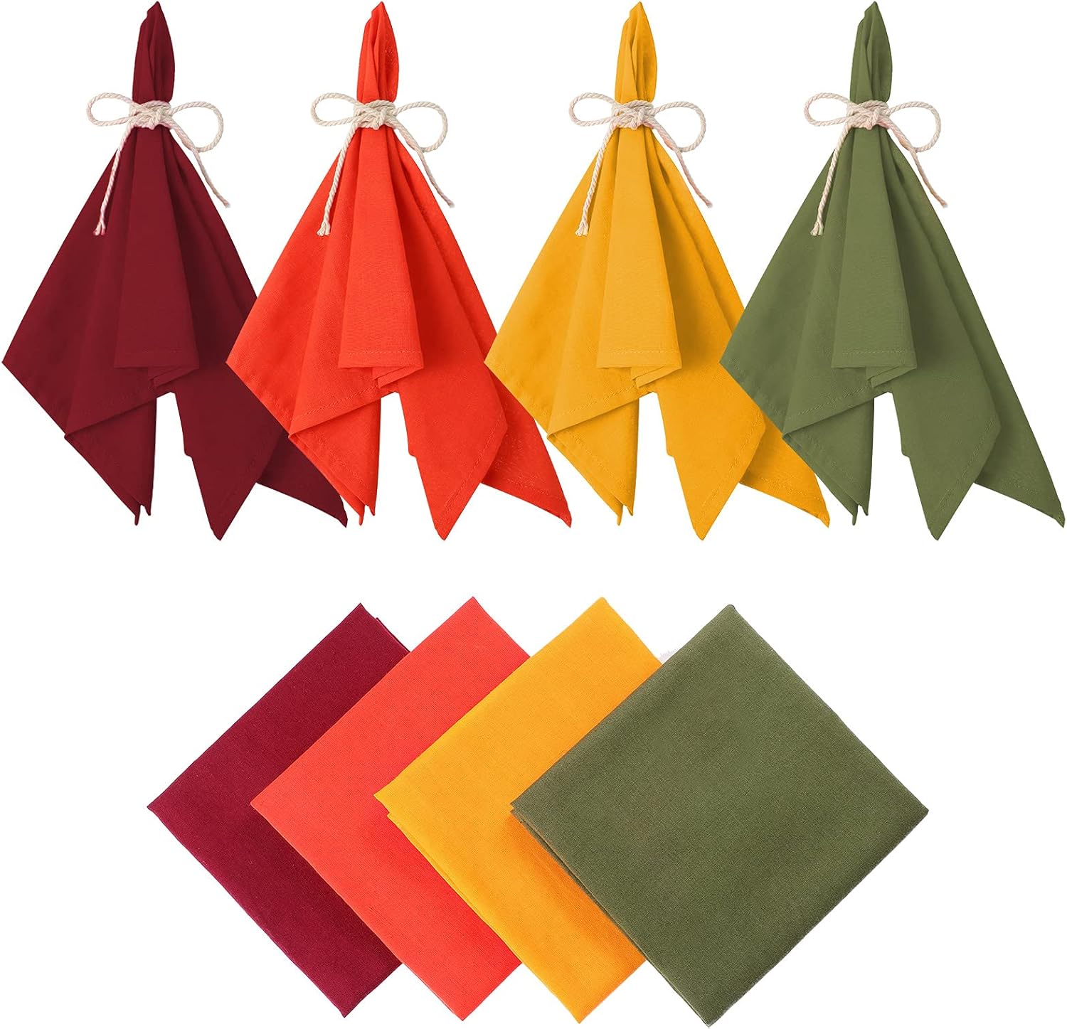 8 Pieces Thanksgiving Cloth Napkins 17.7 x 17.7 Inch Fabric