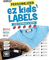 Vista 8 de 120 etiquetas de nombre impermeables personalizadas, autoadhesivas, para ropa, escuela, campamento, enfermería, juguetes, para todos los usos