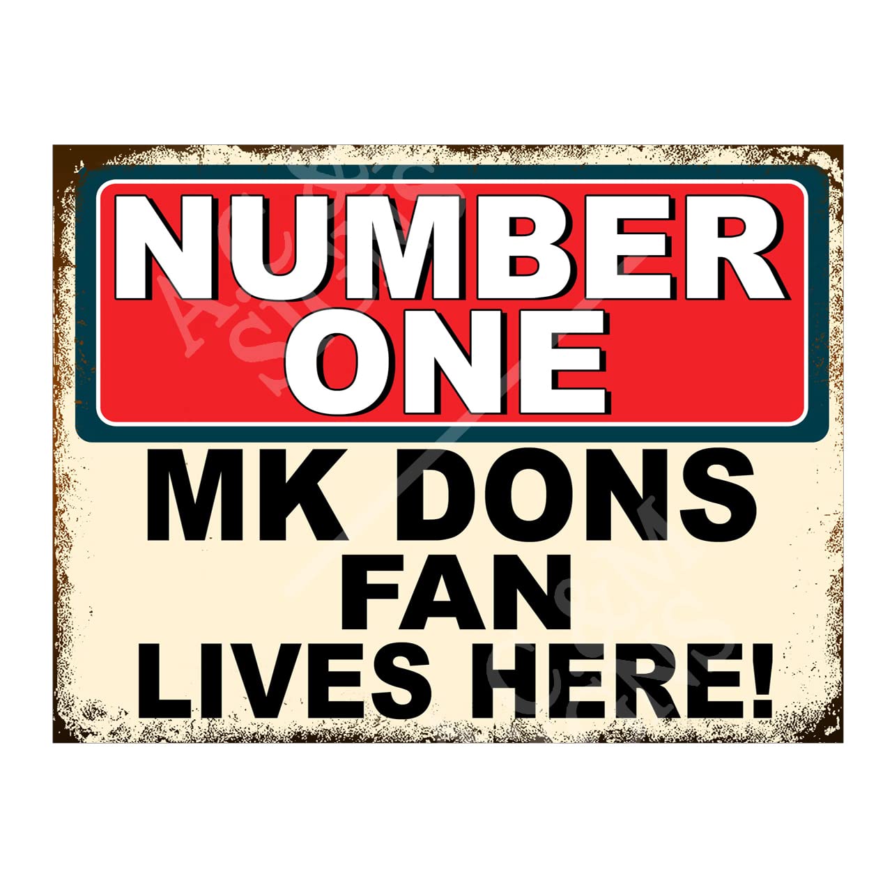 Number One MK Dons Fan Metal Sign Plaque 10x8in ref5304
