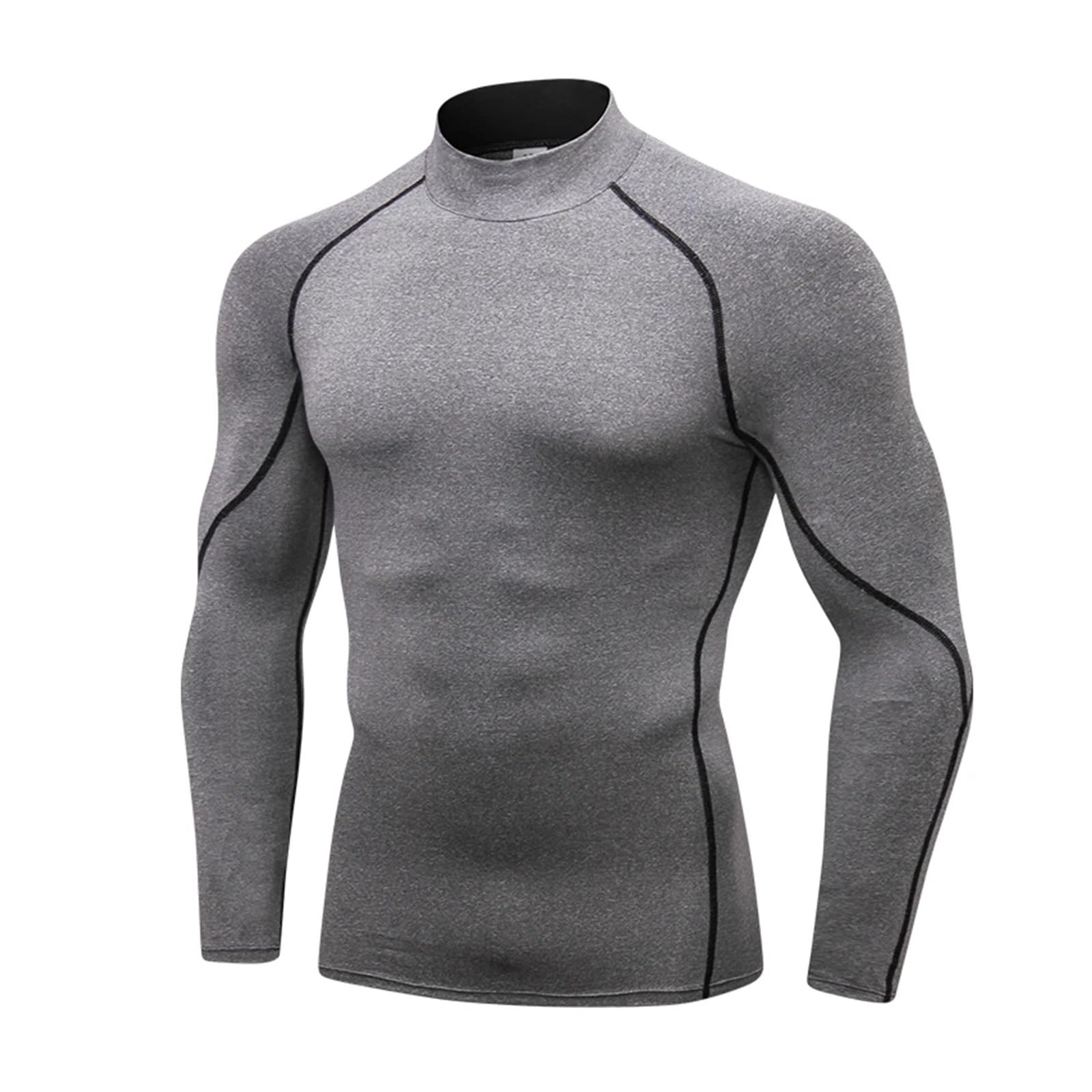 Camisas de compresión Manga Larga con Cuello for Hombre, protección Solar Fresca y Seca, Medias Deportivas, Camisetas for Correr Gimnasio