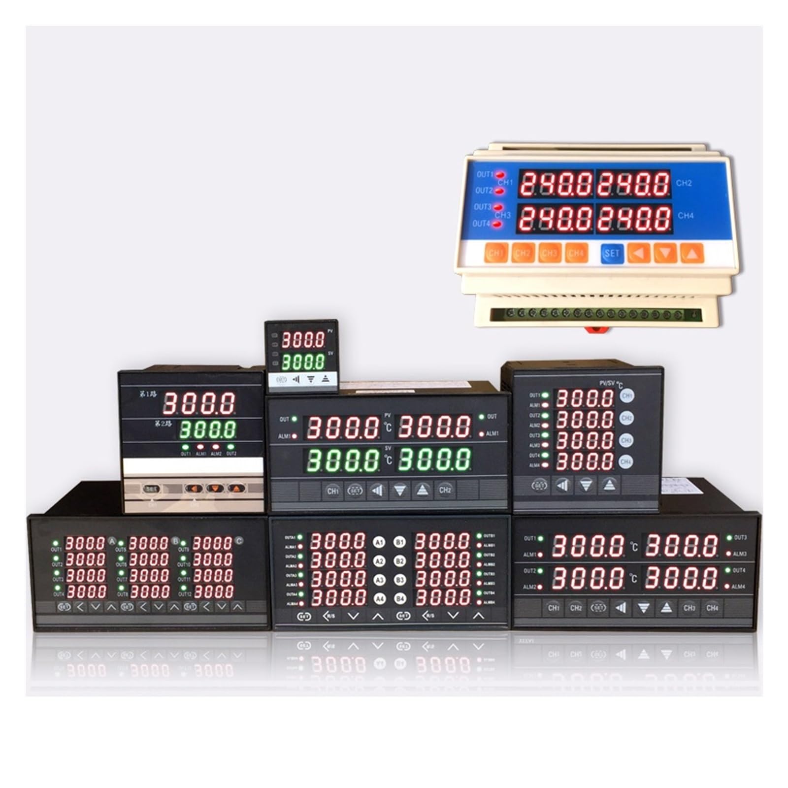 LDHJBNAC Temperature Controller 2 Channels, 4 Channels, 8 Channels, 12 Channels Thermostat Multifunction PID On-Off Multi Channels Temperature Controller(10:1)