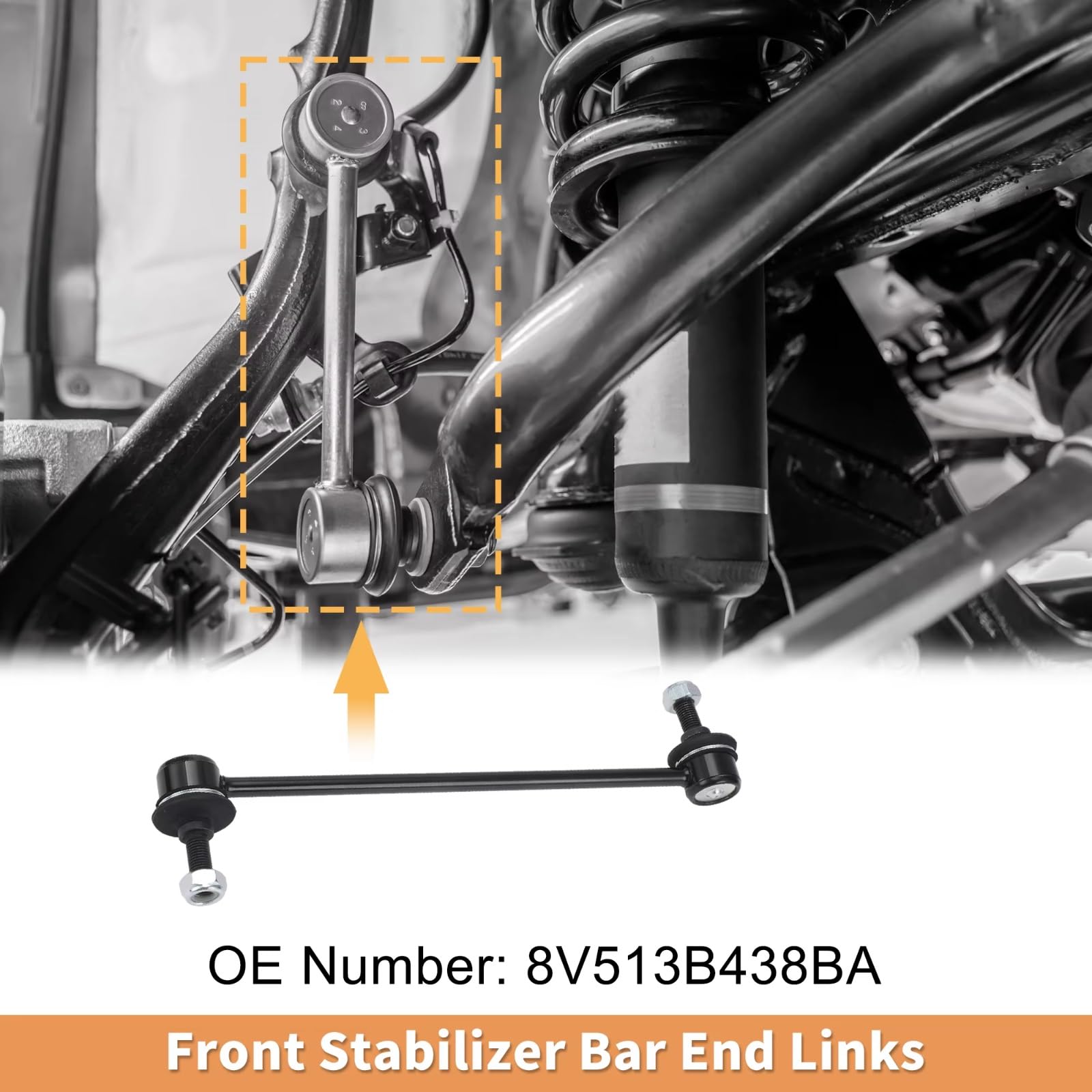 Kit de 2 bieletas de Barra estabilizadora Delantera 8V513B438BA Compatible con Transit Connect 2016-2018 2019 2020 2021 2022 2023