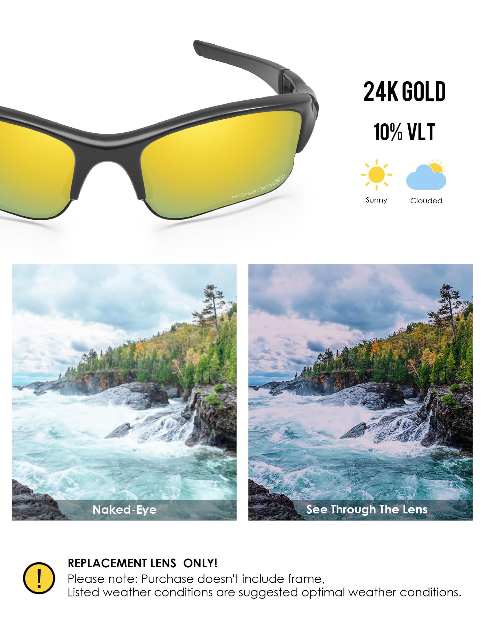 BlazerBuck Anti-salz Polarisierte Ersatzgläser für Oakley Flak Jacket XLJ