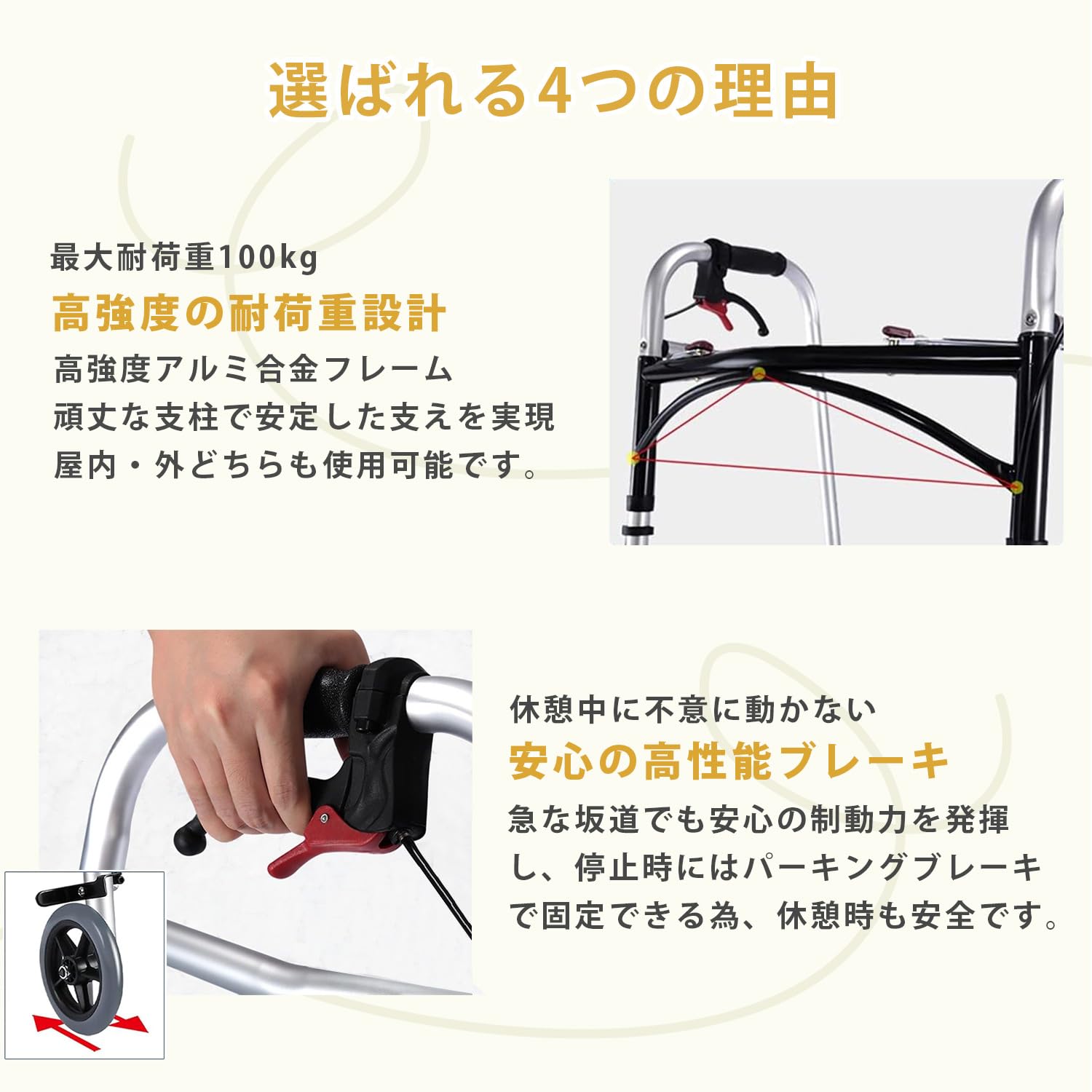 Amazon | 歩行器 折り畳み式 ブレーキ付 歩行具 大人軽量 歩行車 高齢
