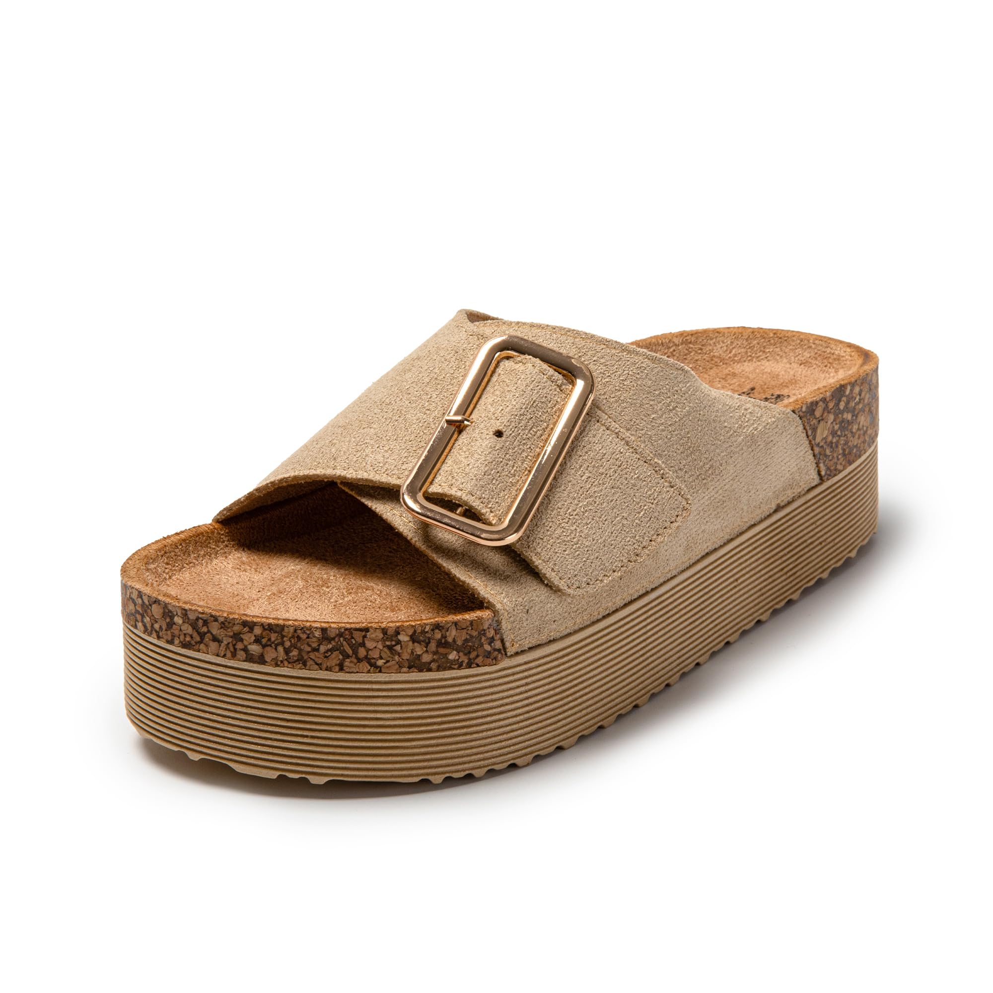 JOMIX Damen Pantoletten mit Verstellbarer Rieme Clogs Sommerschuhe Sandalen Plateau Bequeme Kork Strand Schuhe