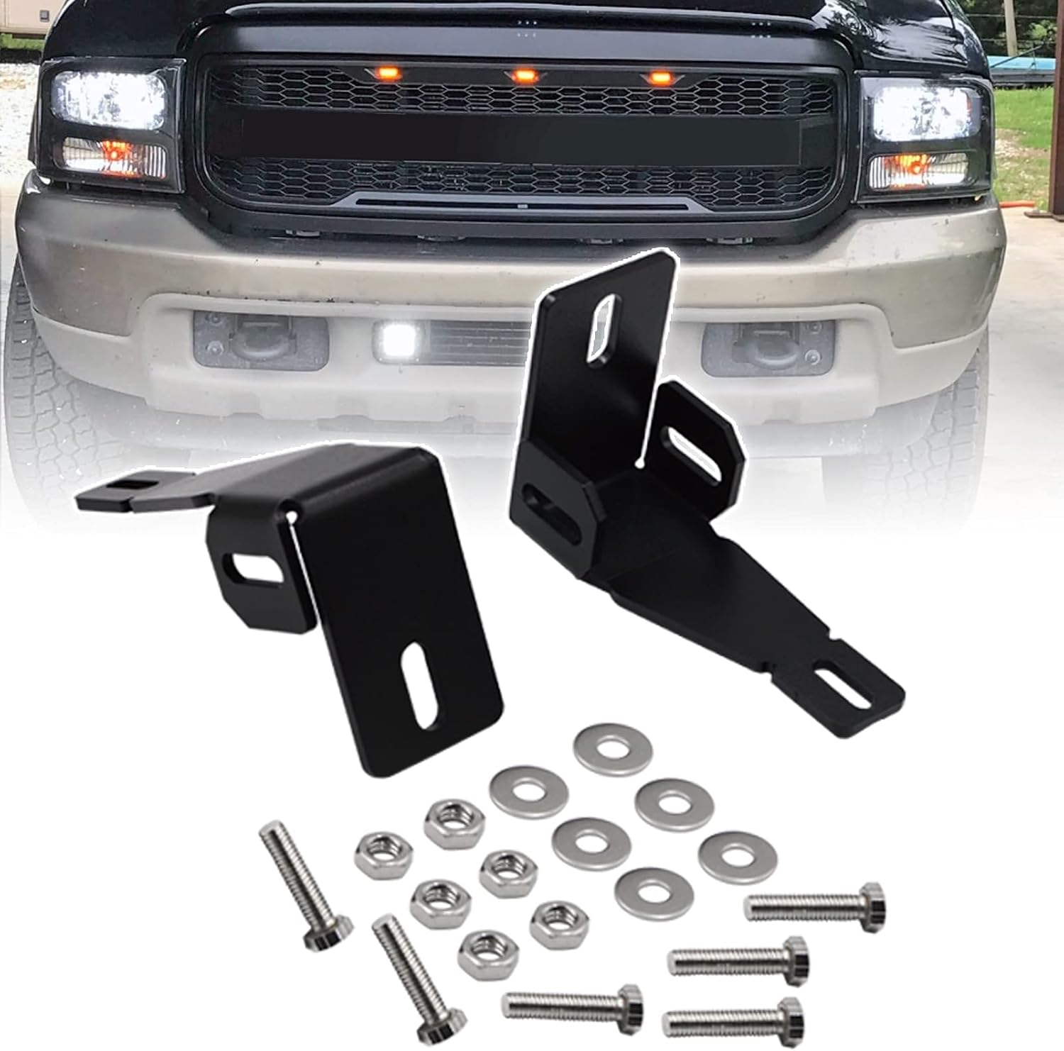 Front Hidden Bumper Fog Light Mounting Brackets Compatible with 3 inch LED Light