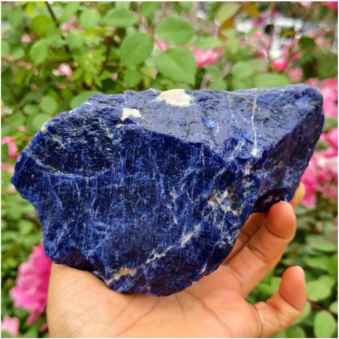 1pcs 300-400g Blue Sodium Stone Rough Rock Quartz Crystal Ore