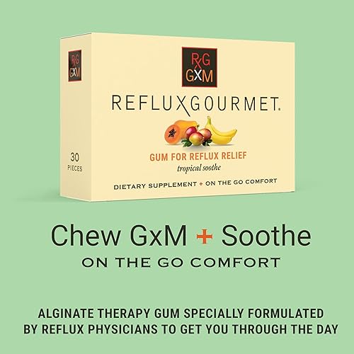 Miniatura 3 de Reflux Gourmet Tropical Soothe GxM - Goma de mascar de bicarbonato de sodio para reflujo ácido, apoyo oral, cognitivo y digestivo, natural con