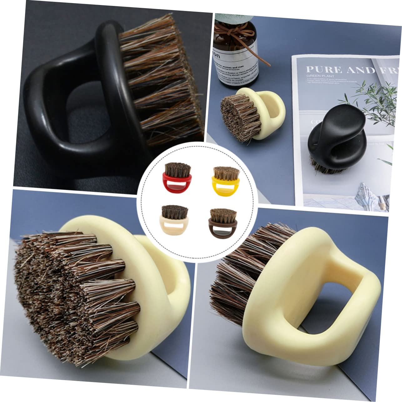 MAGICLULU 8 Pz Pennello per barba criniera testata dell'olio spazzola per la pulizia spazzole per pulire la barba spazzola per pettine beard brush maschile di setole nylon