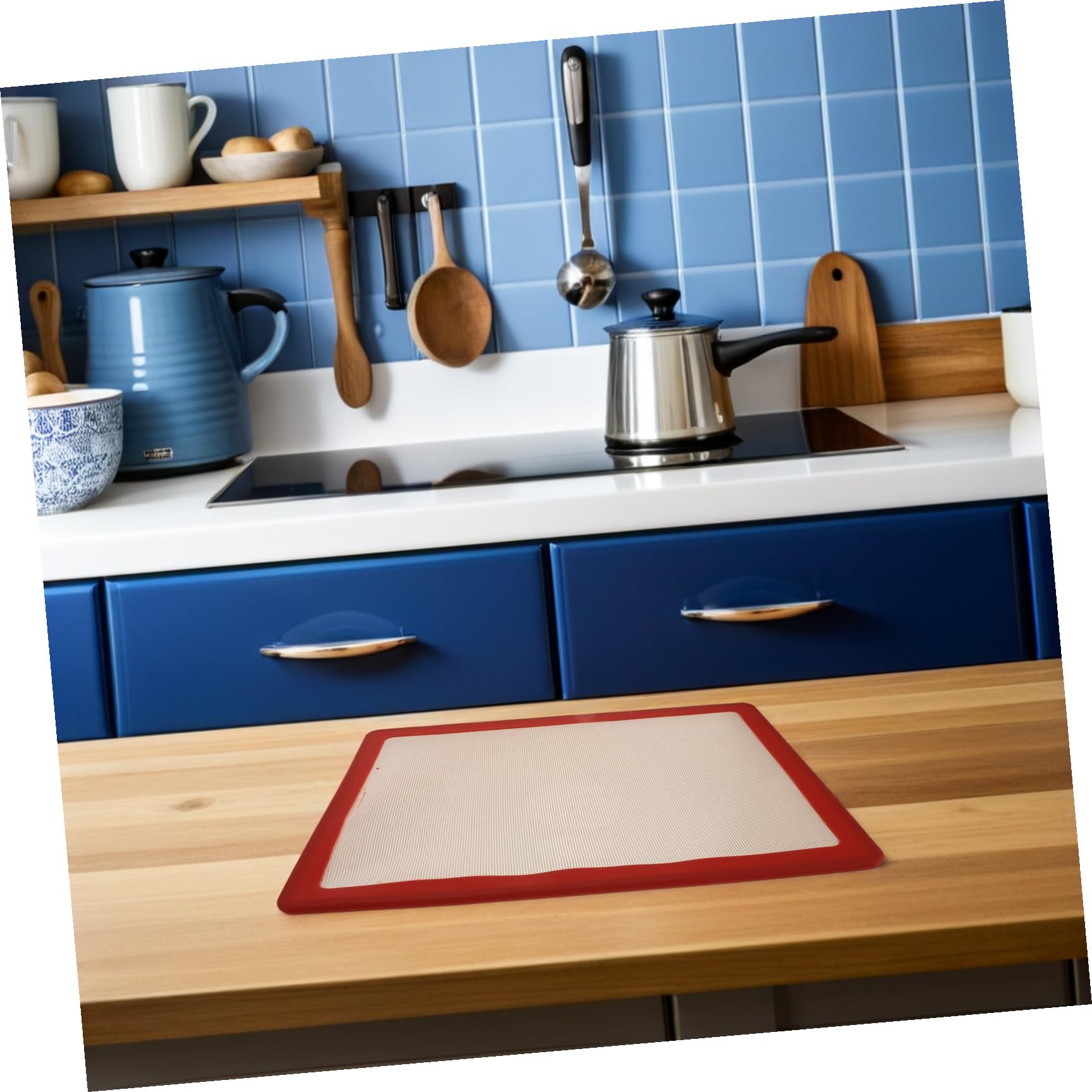 Tappetino in Silicone Rosso per Cottura, Antiaderente e Riutilizzabile