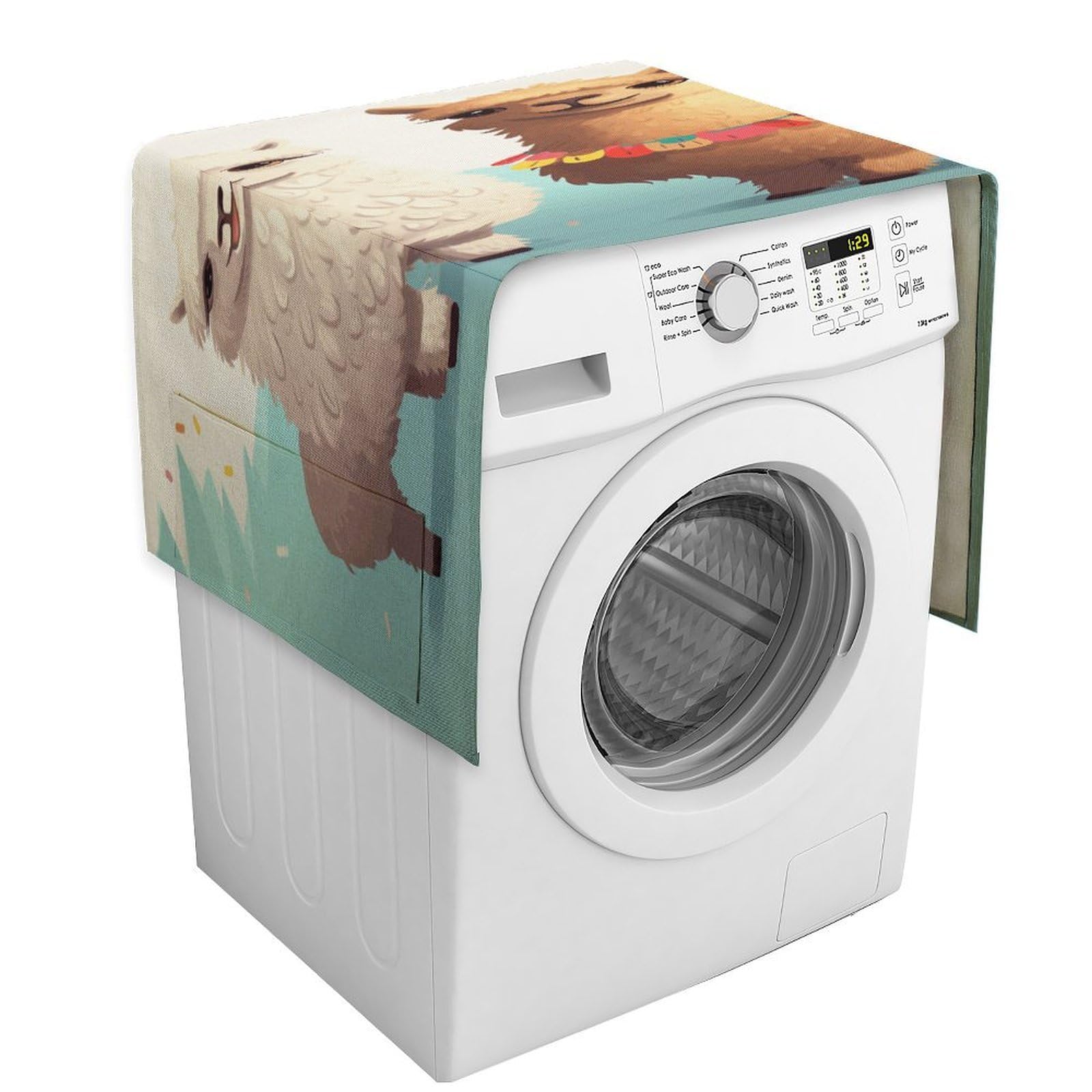 Vstadank Style Llama Alpaca Dust Cover Dustproof Washer And Dryer Covers For The Top Fridge Dust Cover Multi-Purpose Decorative Kitchen Appliance Covers For Home Machine Protector