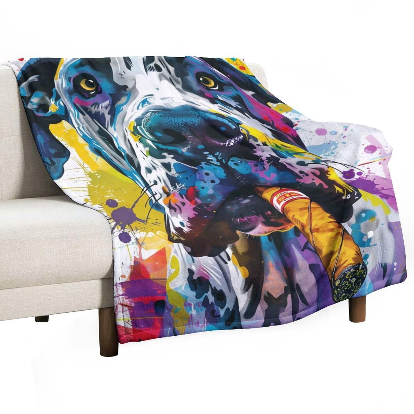 YHGSREUOH Pop-Cigar-Dane_02 Flannel Blankets Fleece Soft Throw Lightweight Plush Gifts for Couch, Bed, Cozy Sofa Plush, Chair, Lovers 100x130cm(40x50in)