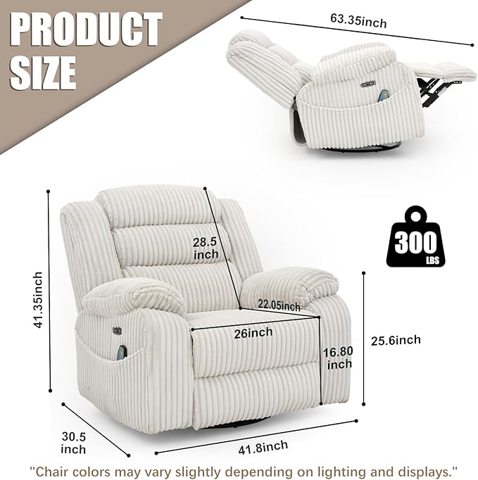 Sillón Reclinable Eléctrico con Masaje y Calor Gris miniatura 3