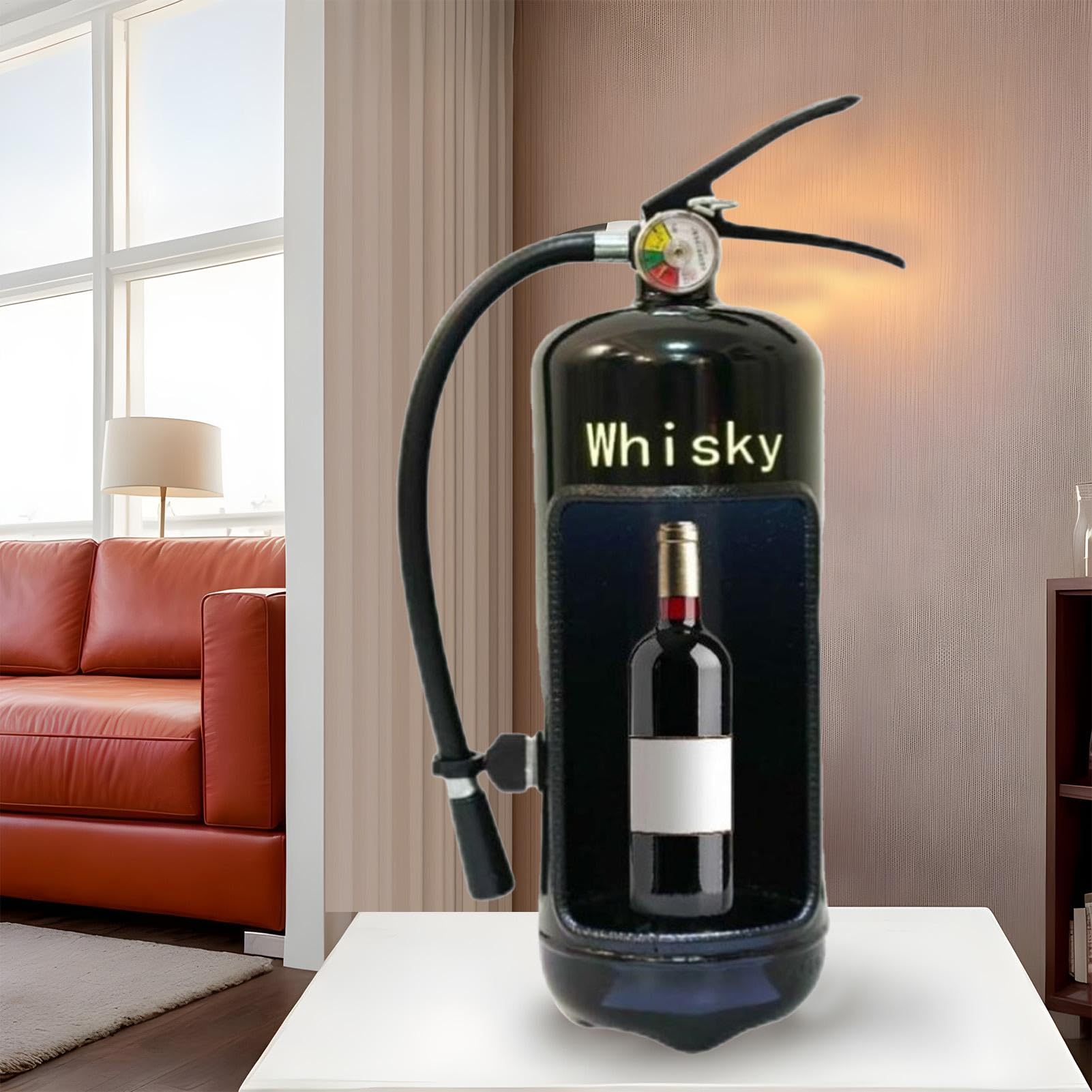 Sostenedor del vino extintor,Extintor Dispensador de vino | Sistema de almacenamiento de vino para el hogar,Caja de vino de armario de hierro creativo para decoración y decoración del hogar