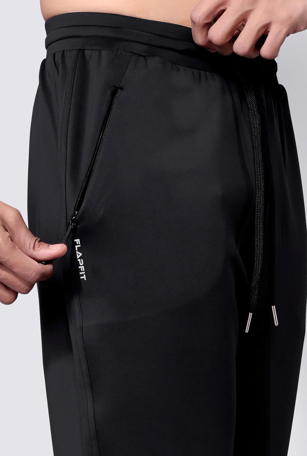 Buy Now Men'S Spandex Track Pants With Two Side Concealed Zipper Poc...