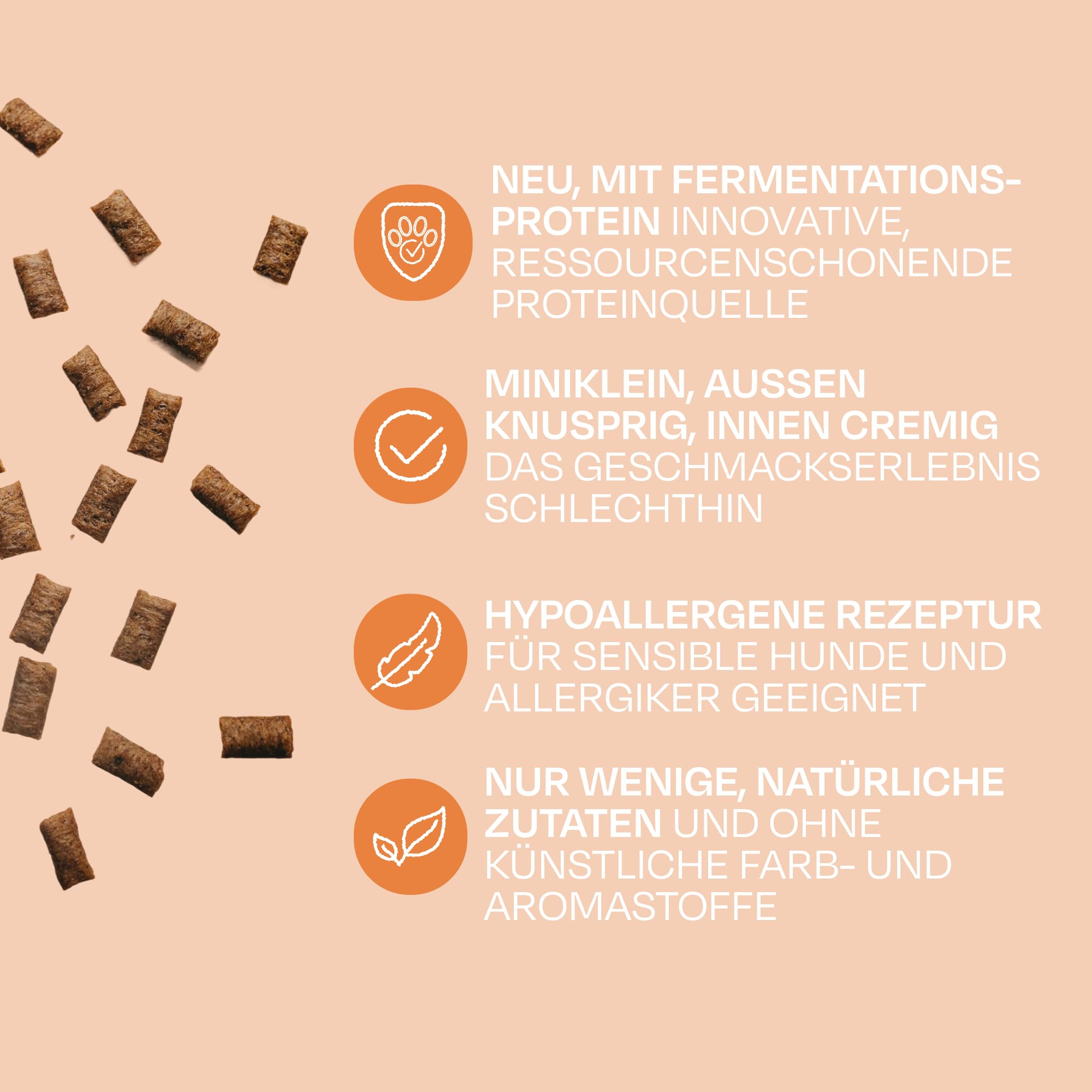 VEGCAT Digestives hipoalergiczna przekąska dla kotów (12 x 60 g) | bez mięsa poduszka chrupiąca do wspomagania żołądka, jelit i układu odpornościowego | z 20% innowacyjnym białkiem fermentacyjnym