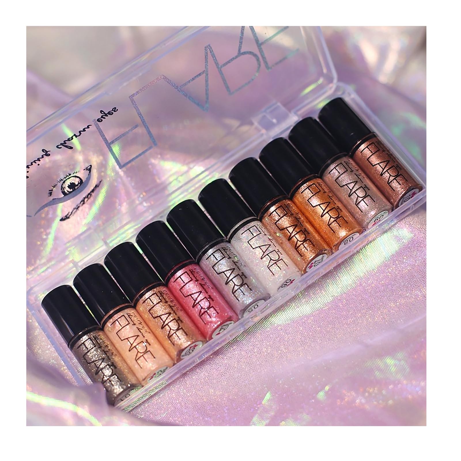 10pcs Liquid Glitter Eyeshadow Eyeliner - Waterproof, Long Lasting, Sparkling, Metallic Eye Liner for Women