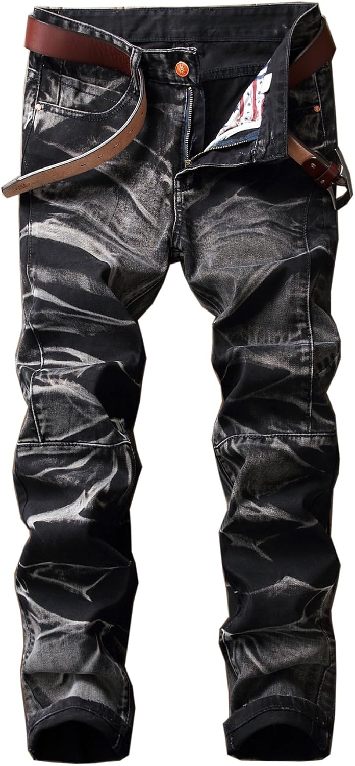 Men's Jeans Slim Fit Straight Denim Pants Fashion Jeans for Men (Black,31)