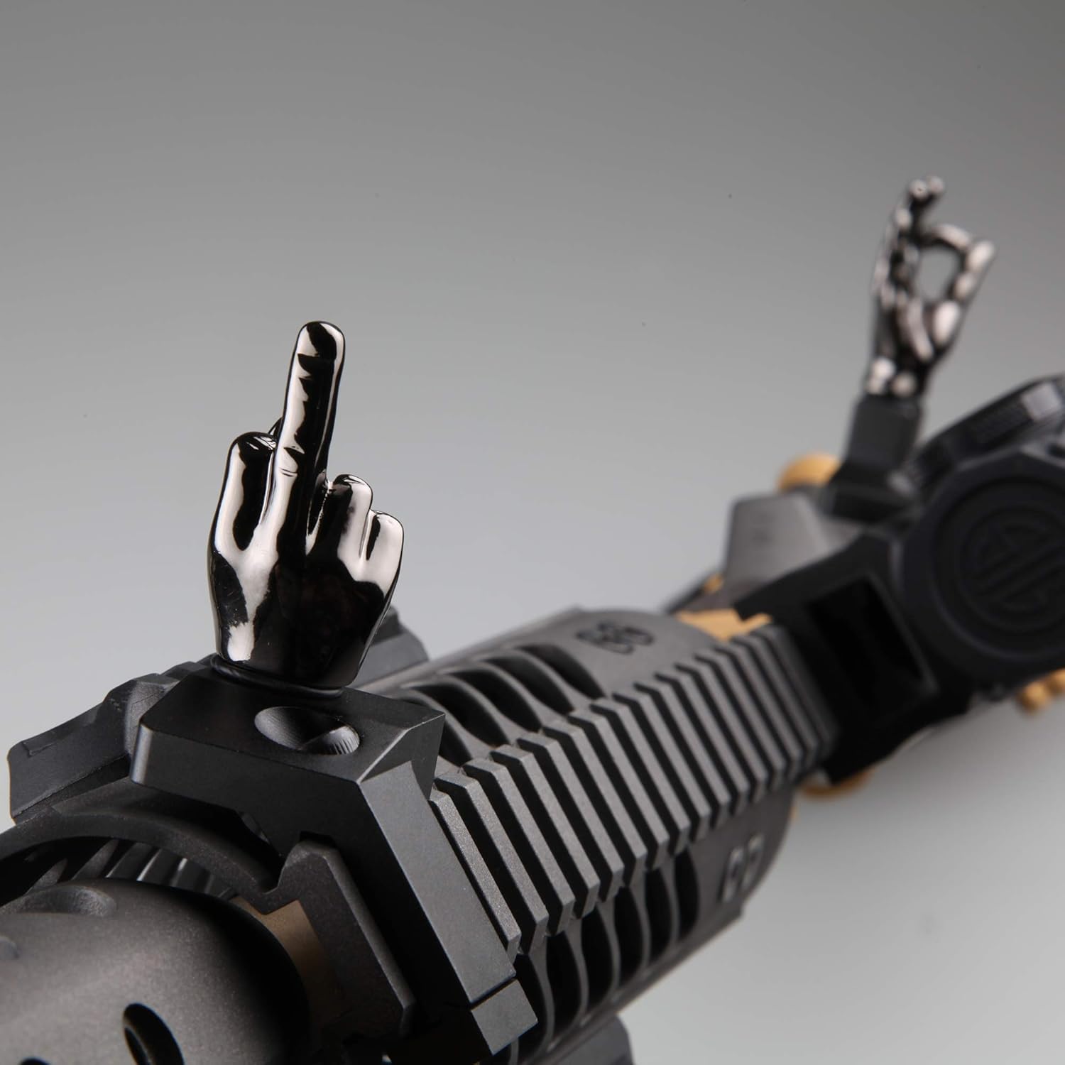 Stinger Novelty Finger Sight Set, Backup Front and Rear Iron Sight BUIS Set, Fit Picatinny Rail and Weaver, Offset 45 Degree