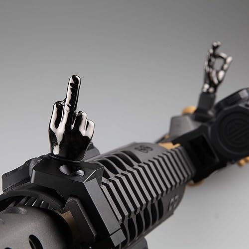 Miniatura 4 de Stinger Set de miras de dedo de novedad, juego de miras de hierro de respaldo delanteras y traseras BUIS, compatible con riel Picatinny y Weaver,