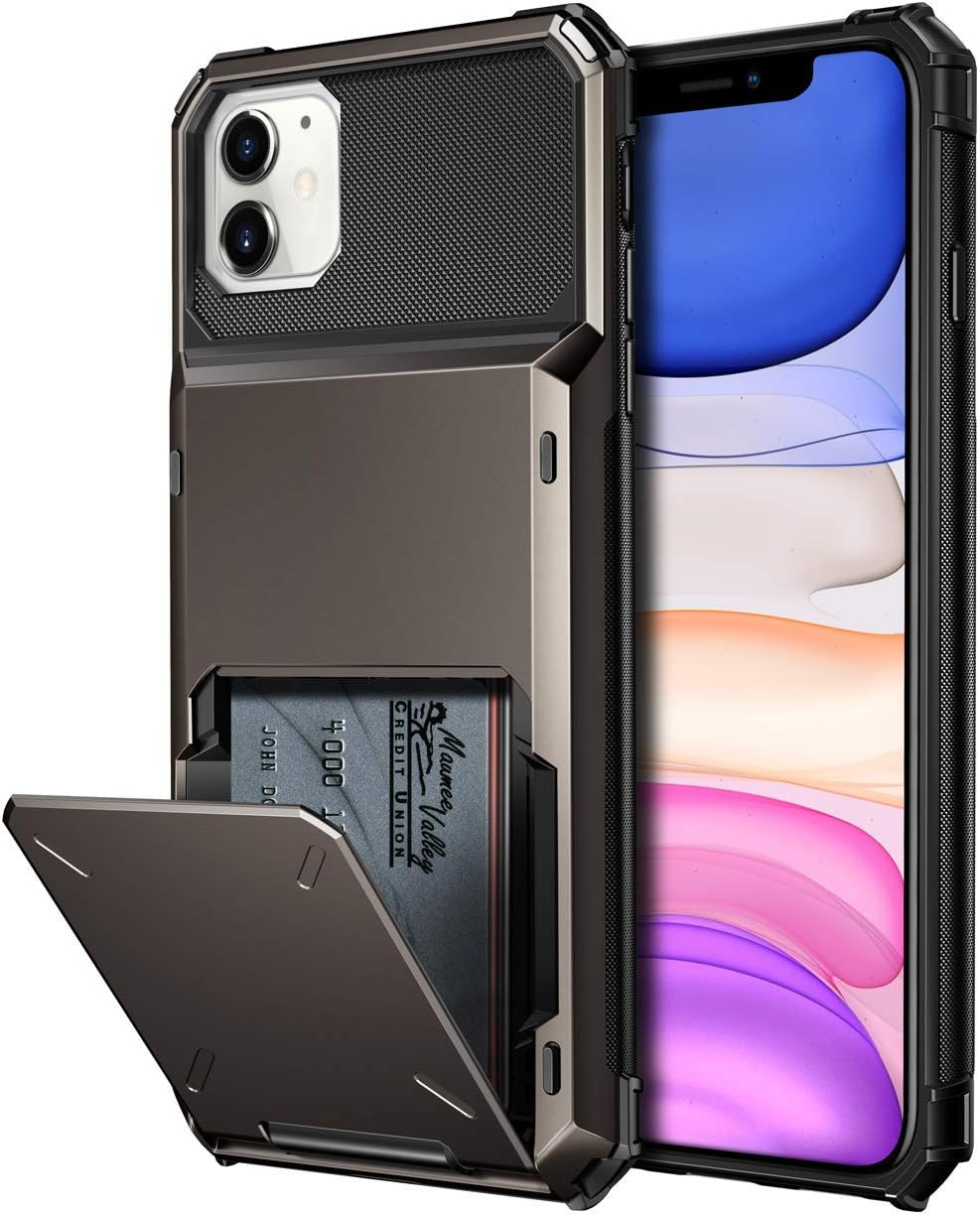 Coolden for iPhone 11 Case Armor Protective Case for iPhone 11 Wallet Case Cover Shockproof Case Heavy Duty Hard Back Cover Card Slot Holder Phone Case Cover for iPhone 11 (Gun Metal) Coolden for iPhone 11 Case Armor Protective Case for iPhone 11 Wallet Case Cover Shockproof Case Heavy Duty Hard Back Cover Card Slot Holder Phone Case Cover for iPhone 11 (Gun Metal)