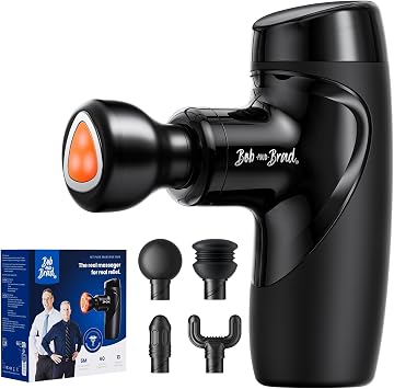 BOB AND BRAD M7 Plus Mini Massage Gun with Heat, FSA Eligible & HSA Approved Deep Tissue Percussion Massager for Back & Neck Stiffness - Portable, Quiet, Ultra-Lightweight