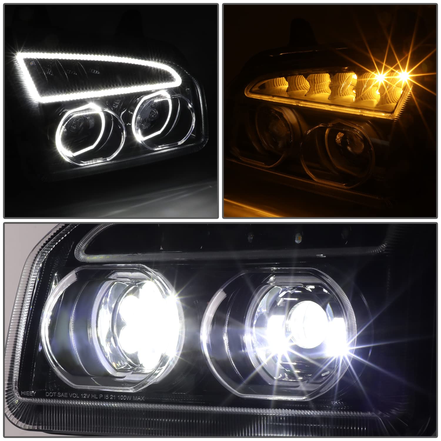 Amazon.com: DNA MOTORING HL-HAY-036-BK Pair of Dual LED Halo