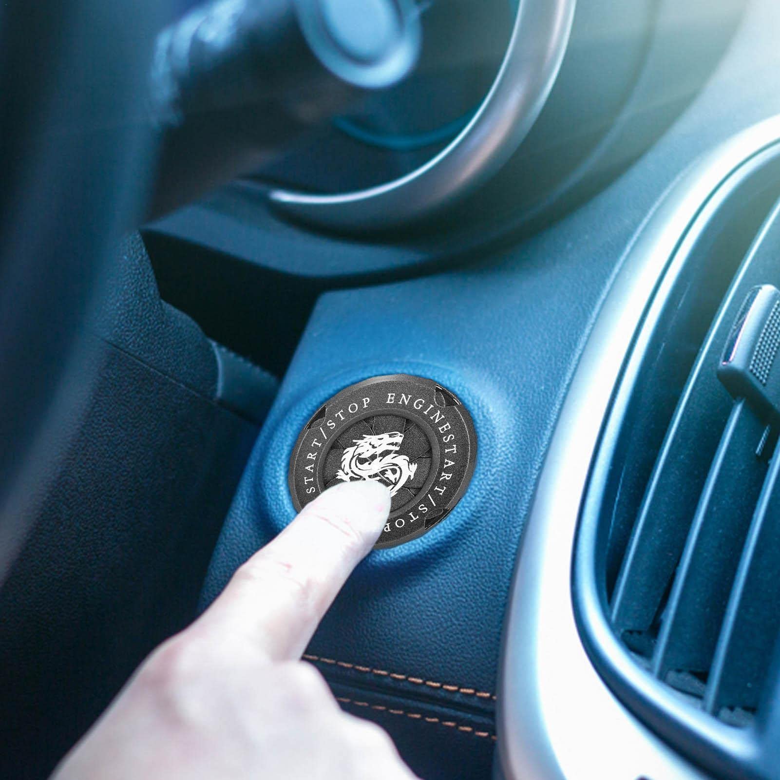 Couvercle De Bouton De Démarrage Voiture – Design Fibre De Carbone | Protection Et Style | Installation Facile - 4